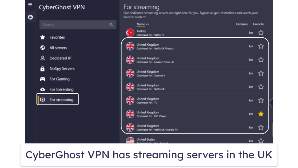 🥉3. CyberGhost VPN — Great VPN With Streaming-Optimized Servers in the UK