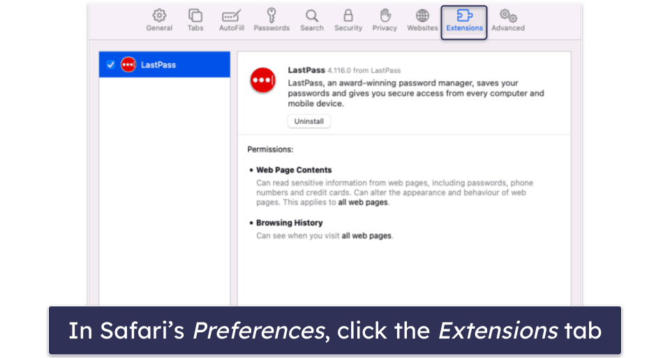 Step 2: Remove Search Marquis from Browser Extensions.