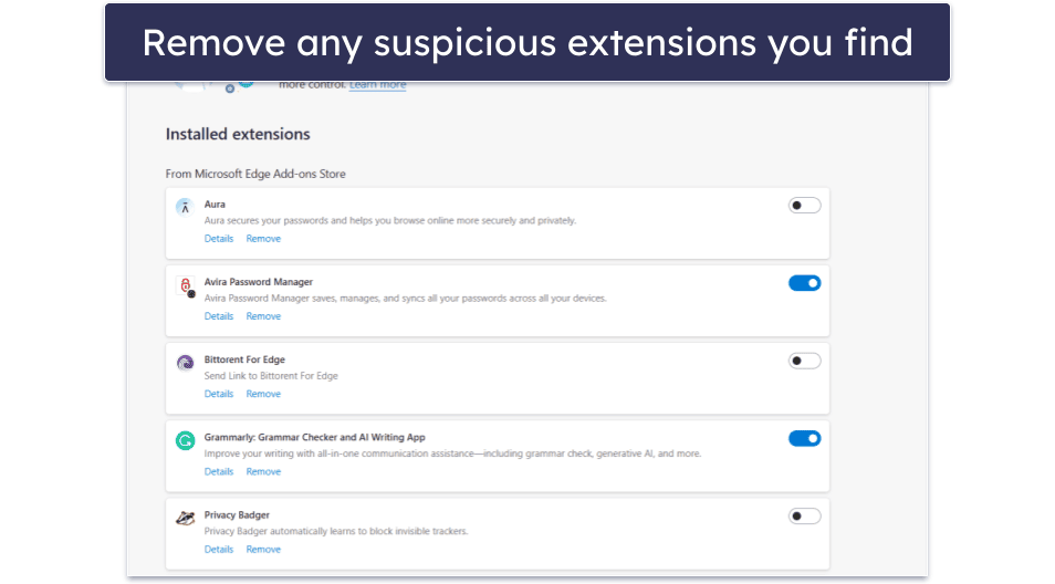 Preliminary Step 1. Check Your Browsers for Suspicious Extensions and Settings