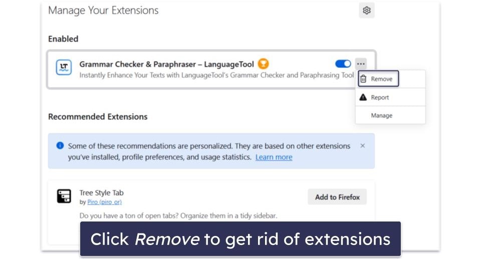 Preliminary Step 2: Remove Suspicious Extensions and Reset Your Browser