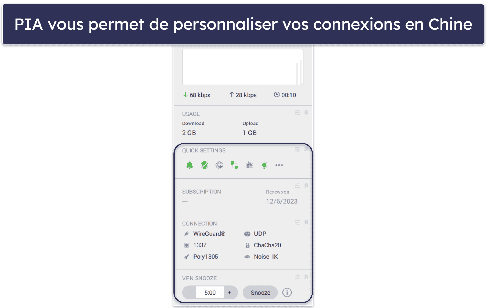🥈2. Private Internet Access —Une alternative à NordVPN hautement sécurisée pour la Chine