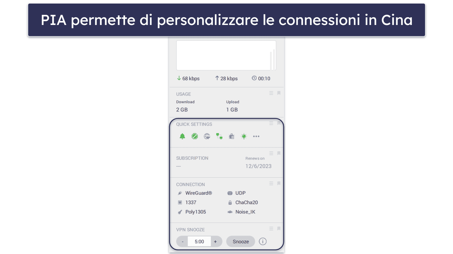 🥈2. Private Internet Access: un’alternativa a sicurezza elevata a NordVPN per la Cina
