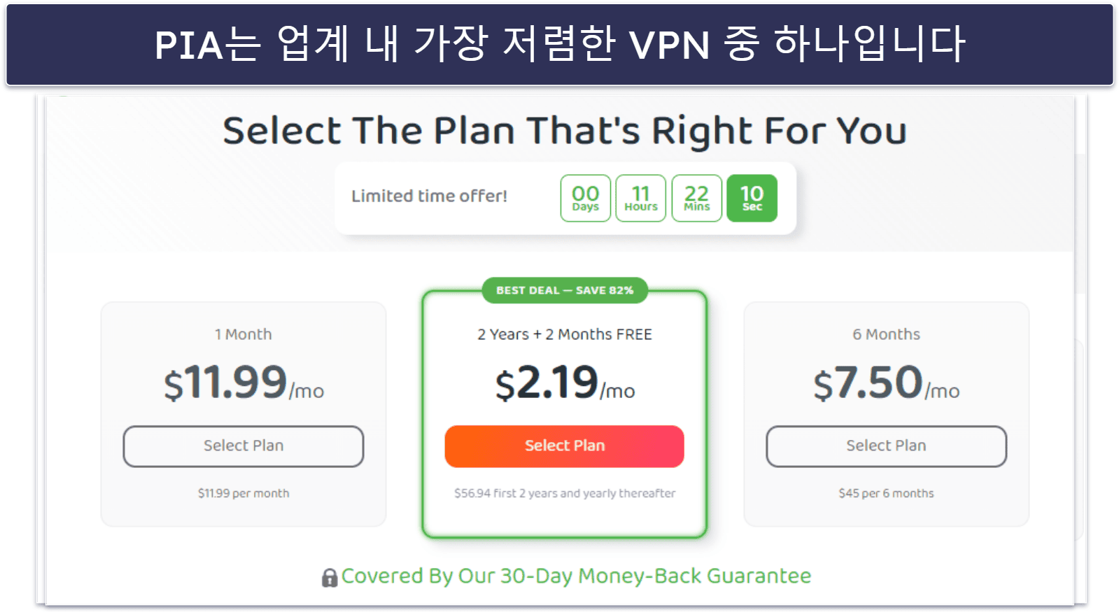 🥈2. PIA(Private Internet Access): 웹 브라우징과 토렌트 다운로드에 적합한 월간 플랜