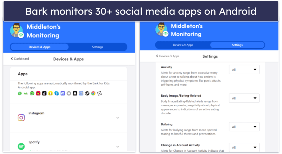 🥉 3. Bark — Great for Monitoring Teenagers & Social Media