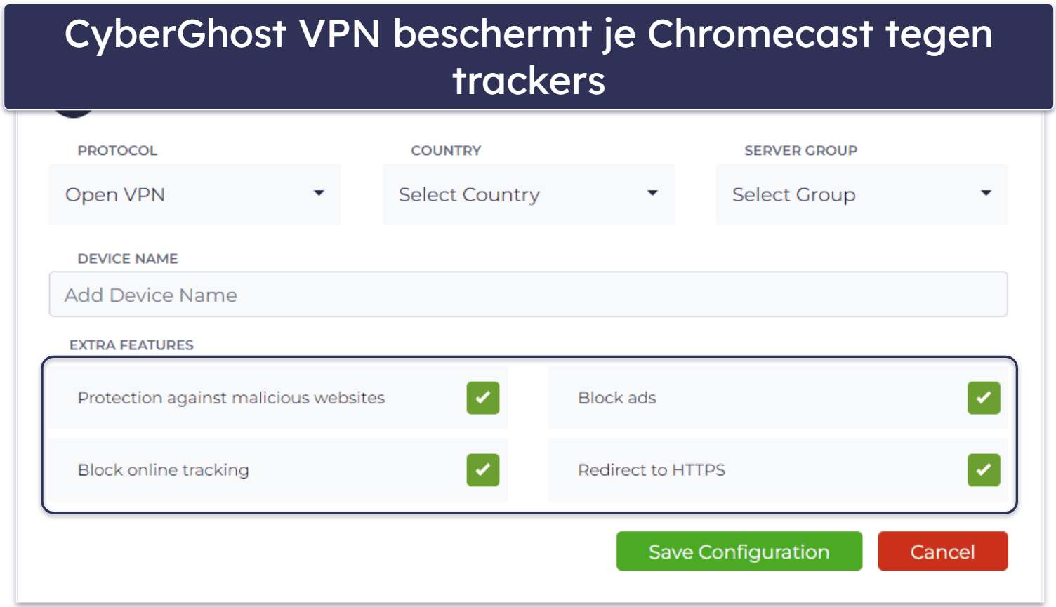 🥉3. CyberGhost VPN: gebruiksvriendelijke installatie voor Chromecast