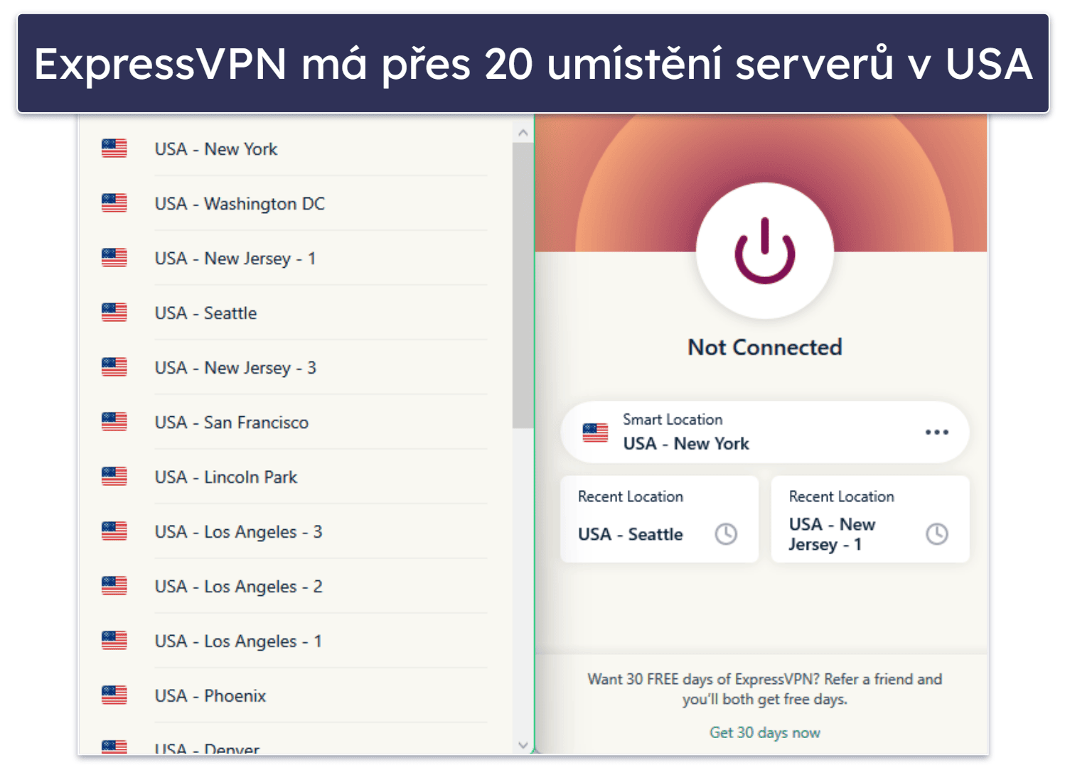 🥇1. ExpressVPN : Nejlepší VPN pro streamování Hulu v roce 2026
