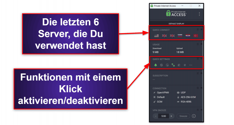 🥈2. Private Internet Access: Herausragende Datenschutzfunktionen