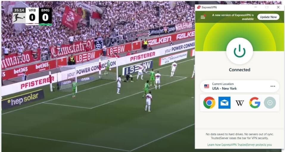 🥇1. ExpressVPN — Melhor VPN para assistir Bundesliga em 2026 nos EUA