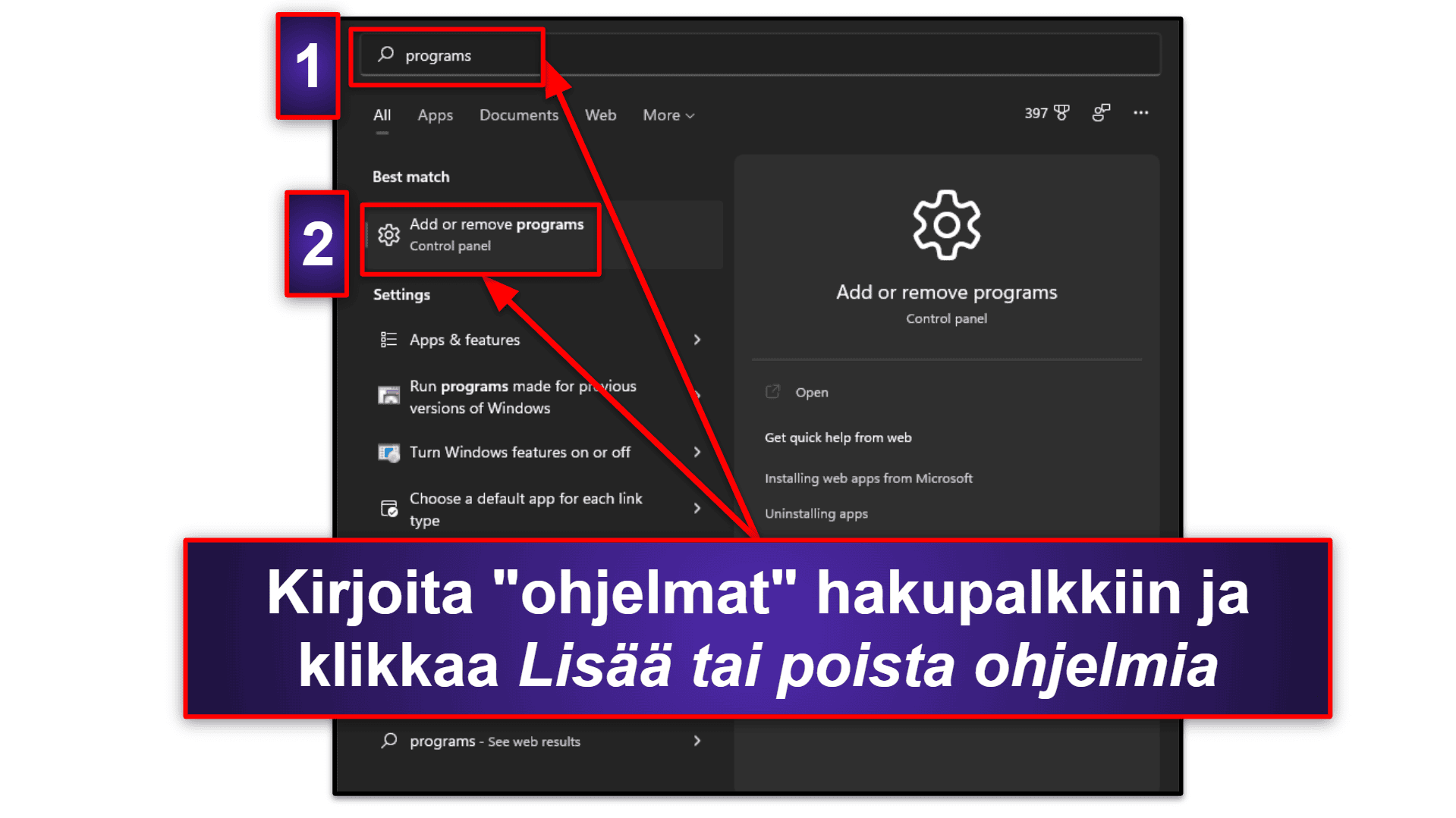 Kuinka poistaa kaikki NordVPN-tiedostot laitteistasi