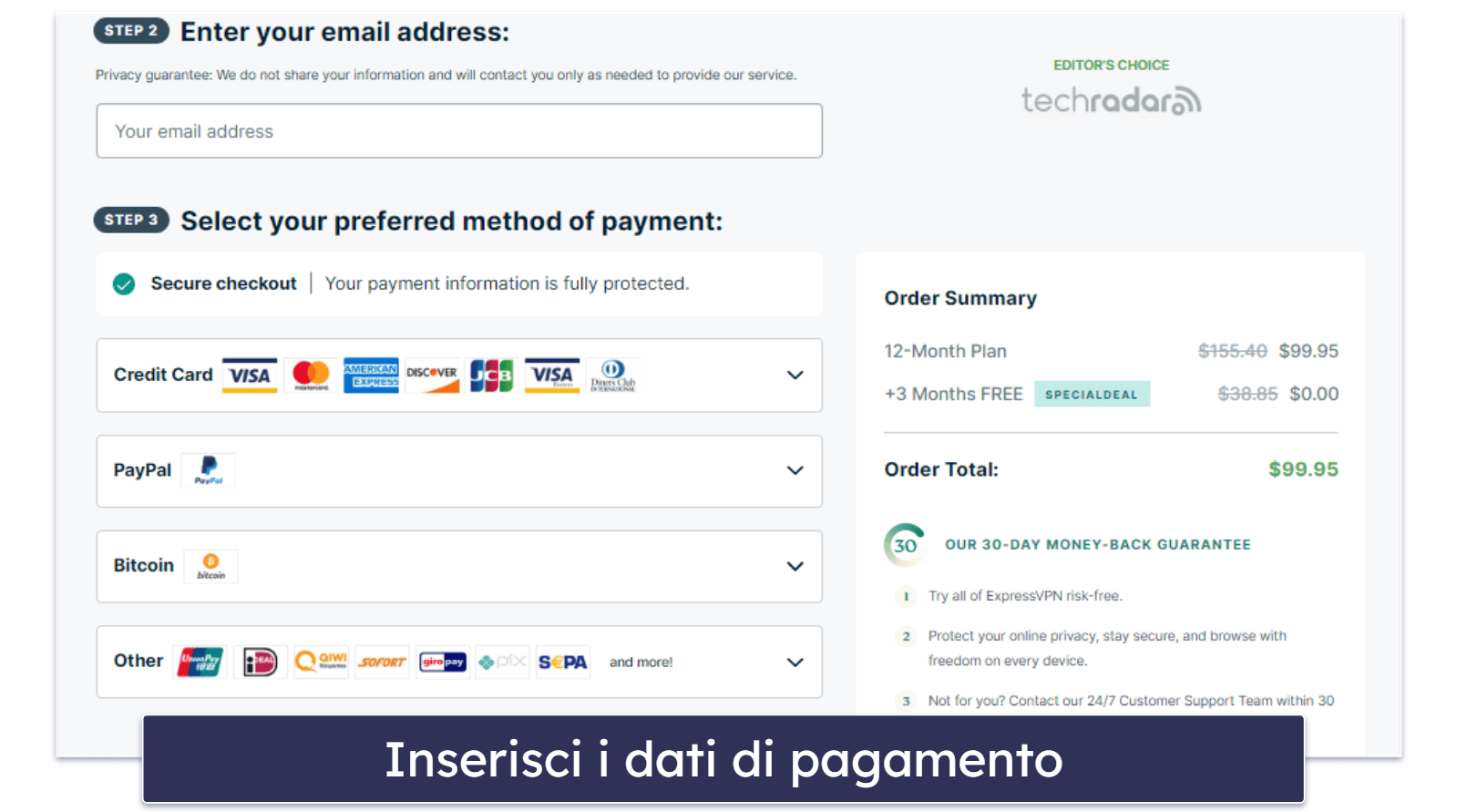 Prova ExpressVPN senza rischi per 30 giorni (guida passo-passo)
