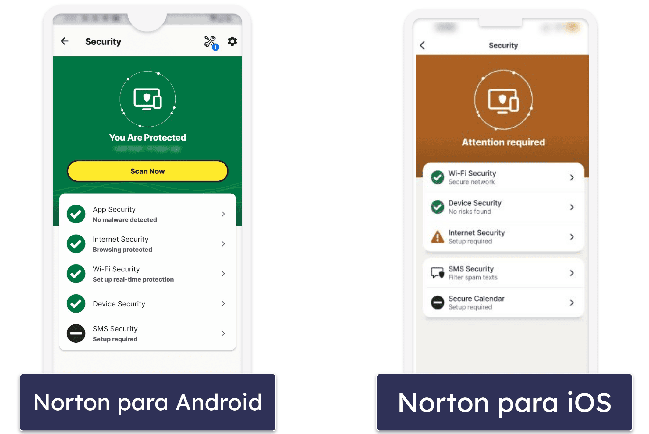 Aplicativo móvel do Norton 360