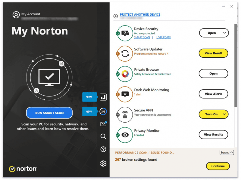Łatwość obsługi i konfiguracji programu Norton 360