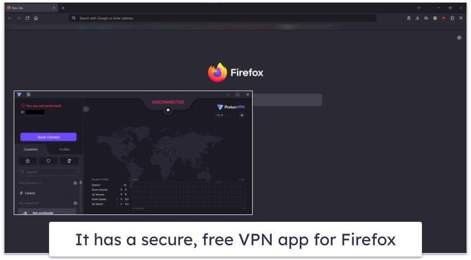 4. Proton VPN — Free VPN App for Firefox With Strong Security Features
