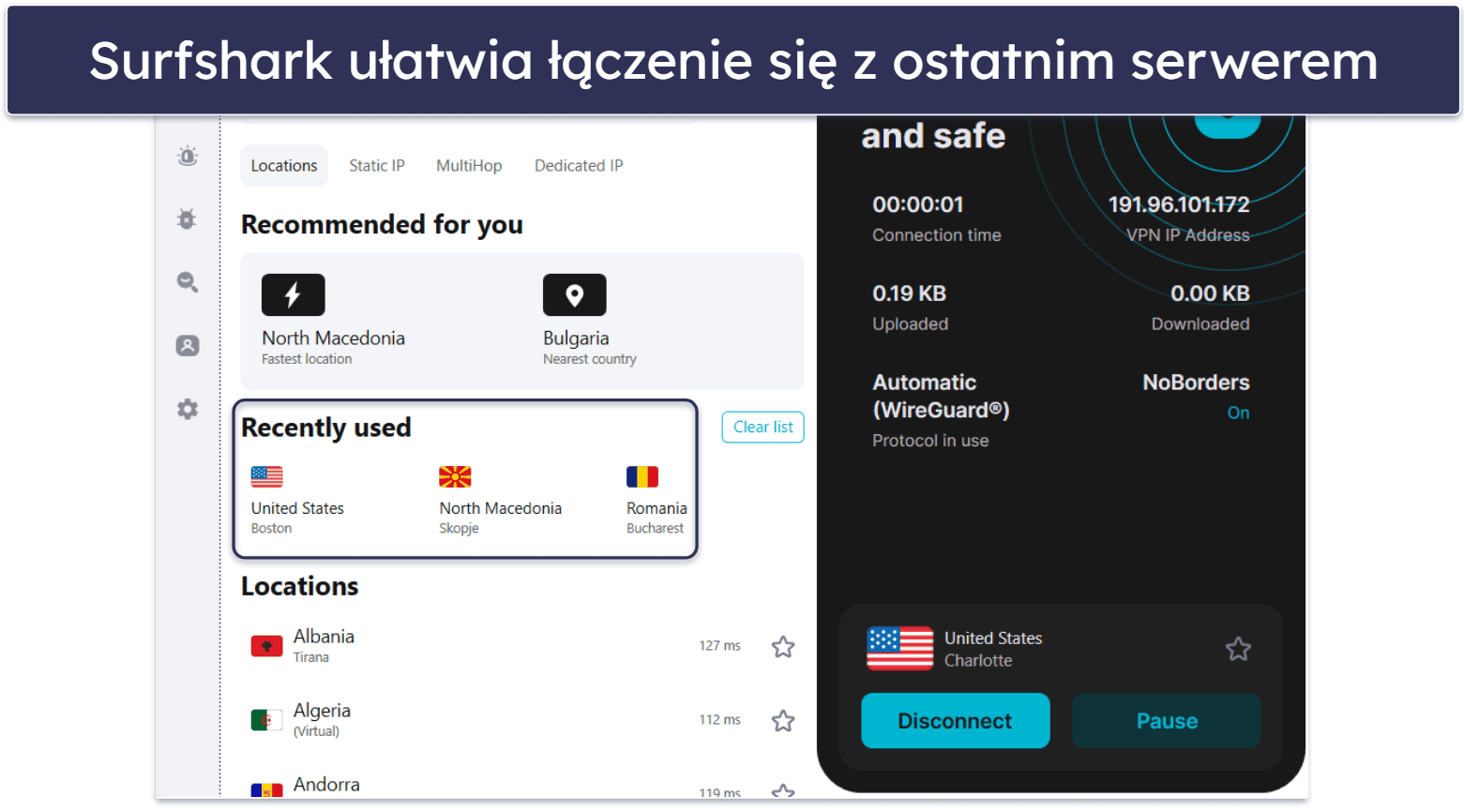 5. Surfshark: Dobra sieć VPN dla początkujących i bardzo przystępna cenowo
