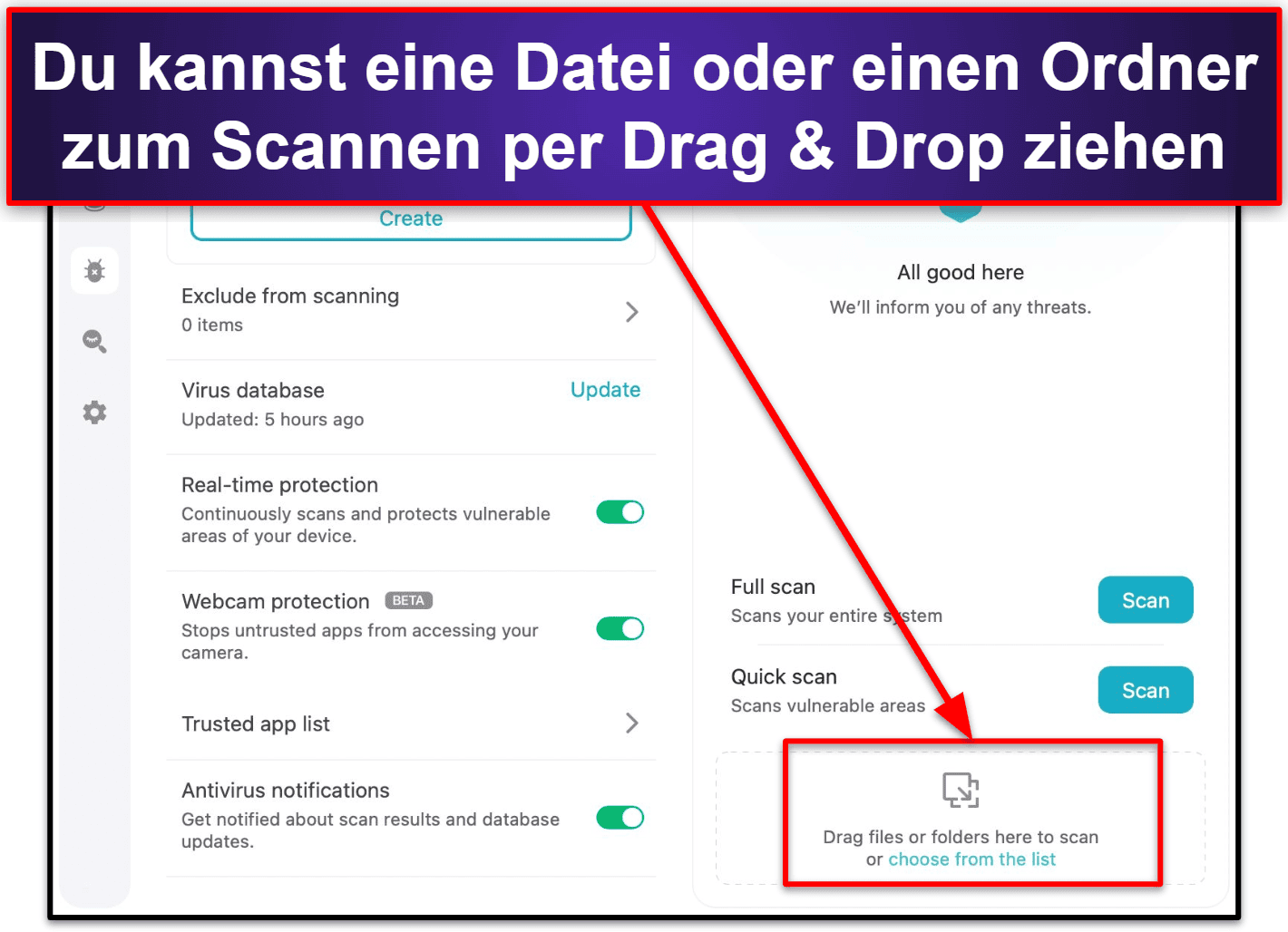 Surfshark Antivirus – Sicherheitsfunktionen