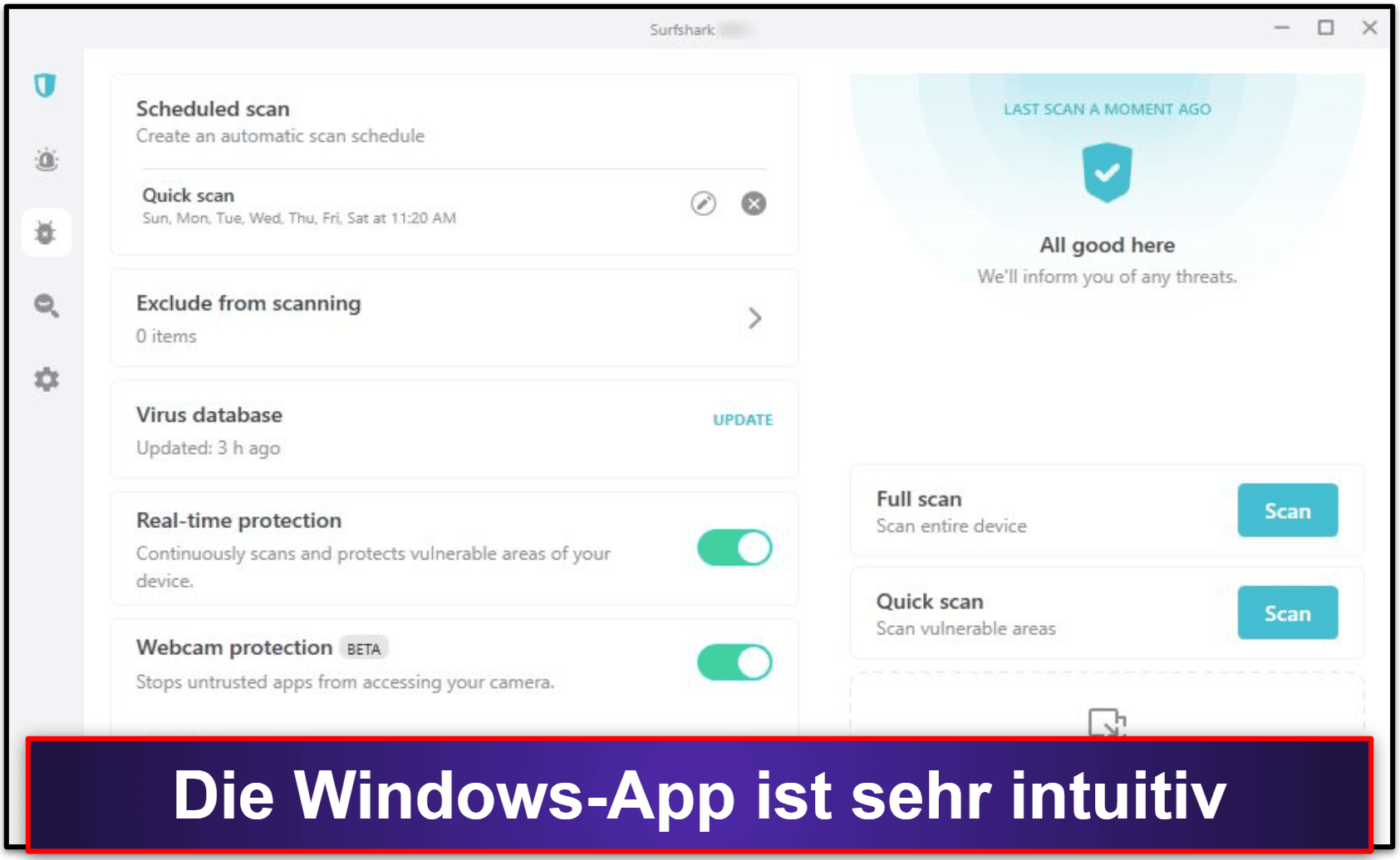 Surfshark Antivirus – Benutzerfreundlichkeit und Einrichtung