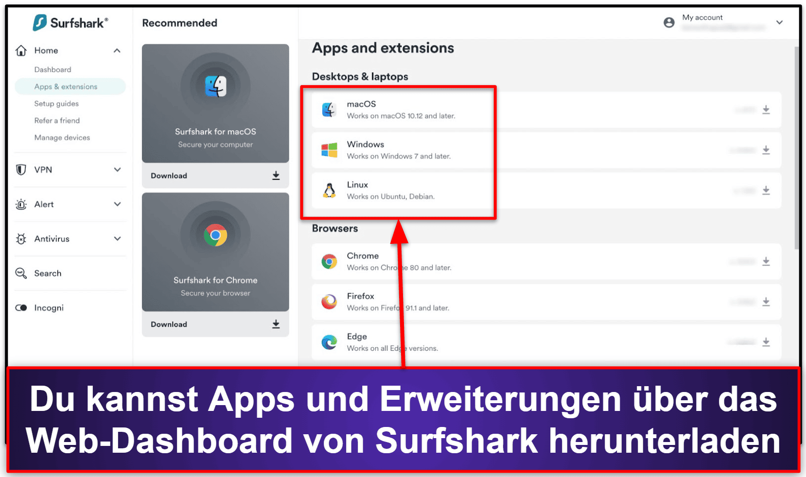 Surfshark Antivirus – Benutzerfreundlichkeit und Einrichtung