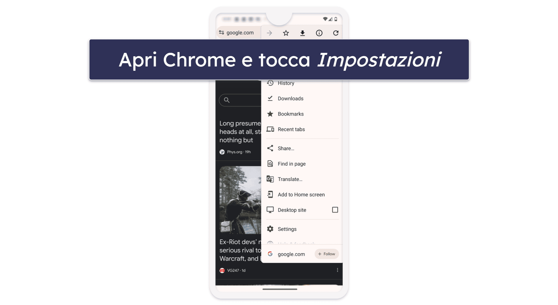 Punto 3. Disabilita popup e reindirizzamenti nel tuo browser