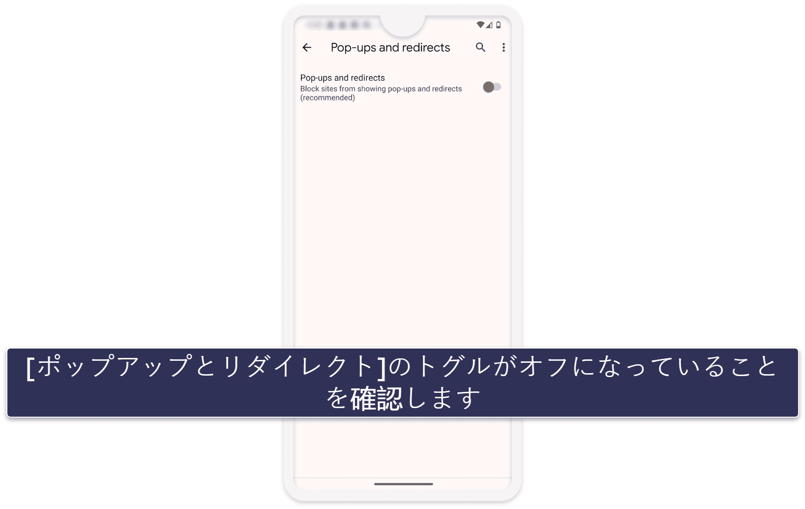 ステップ3. ブラウザでポップアップとリダイレクトを無効にする