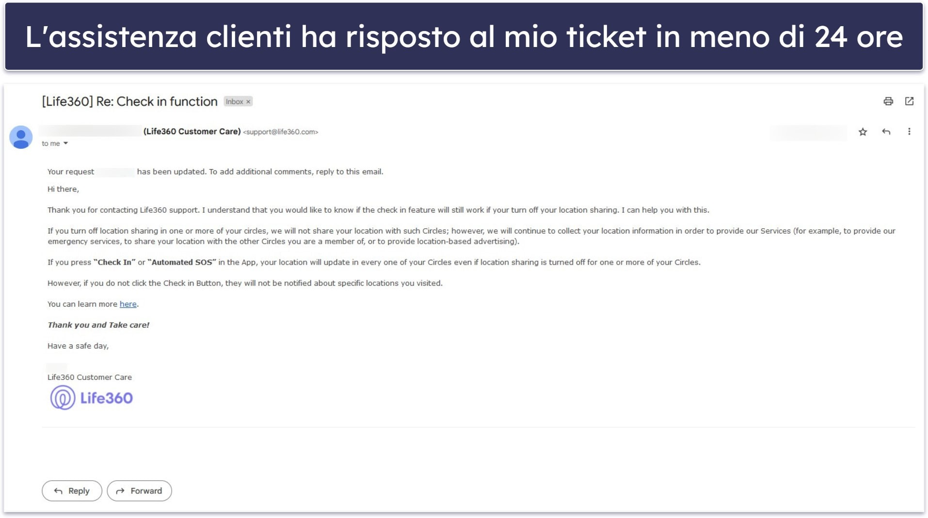 Assistenza clienti di Life360