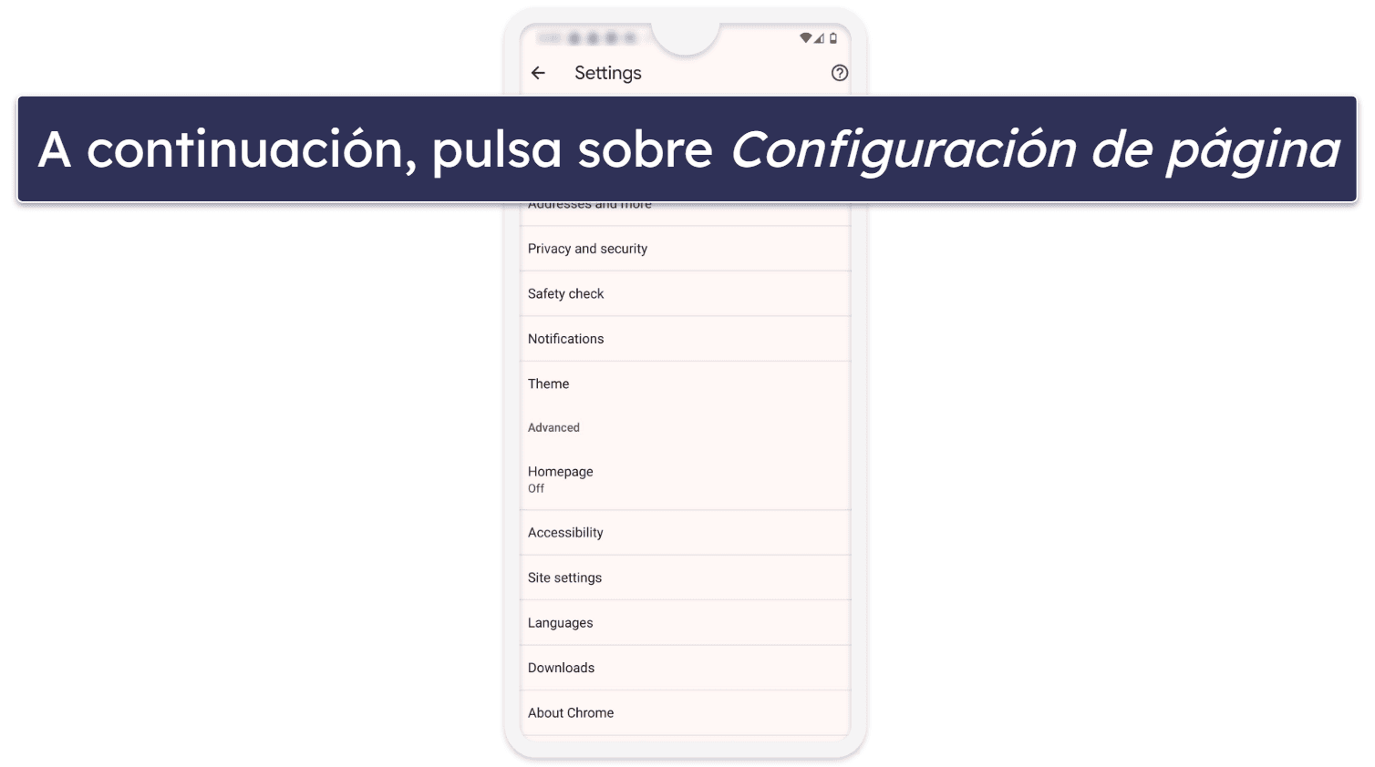 Paso 3: desactiva las ventanas emergentes y redirecciones en el navegador