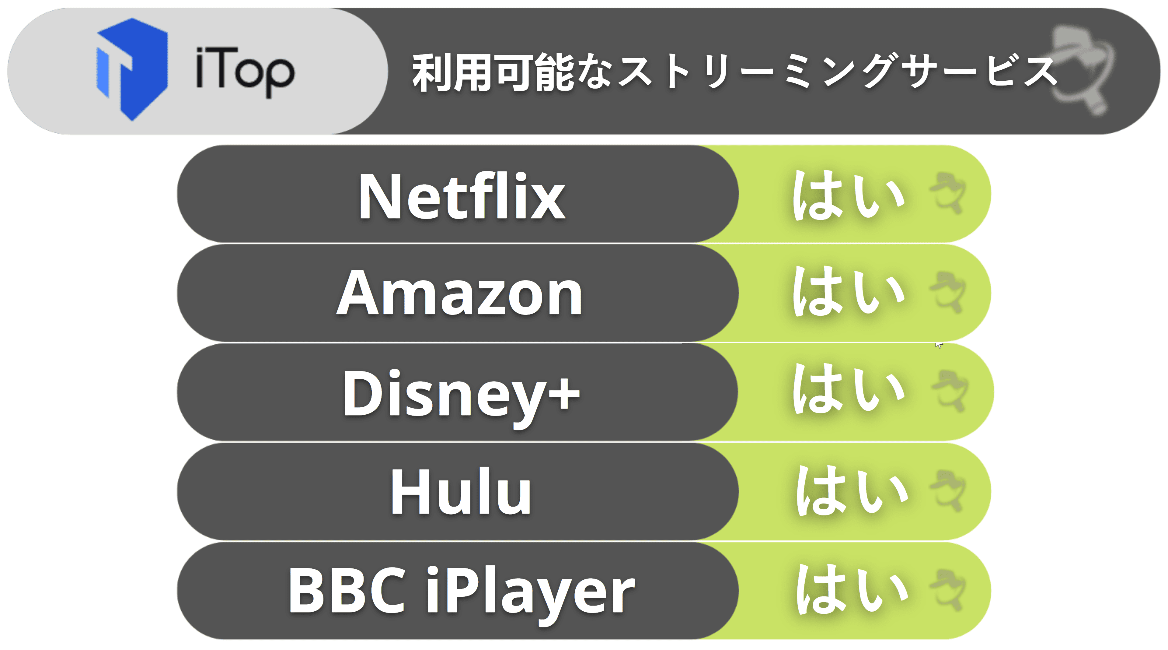 iTop VPNでのストリーミングとトレント