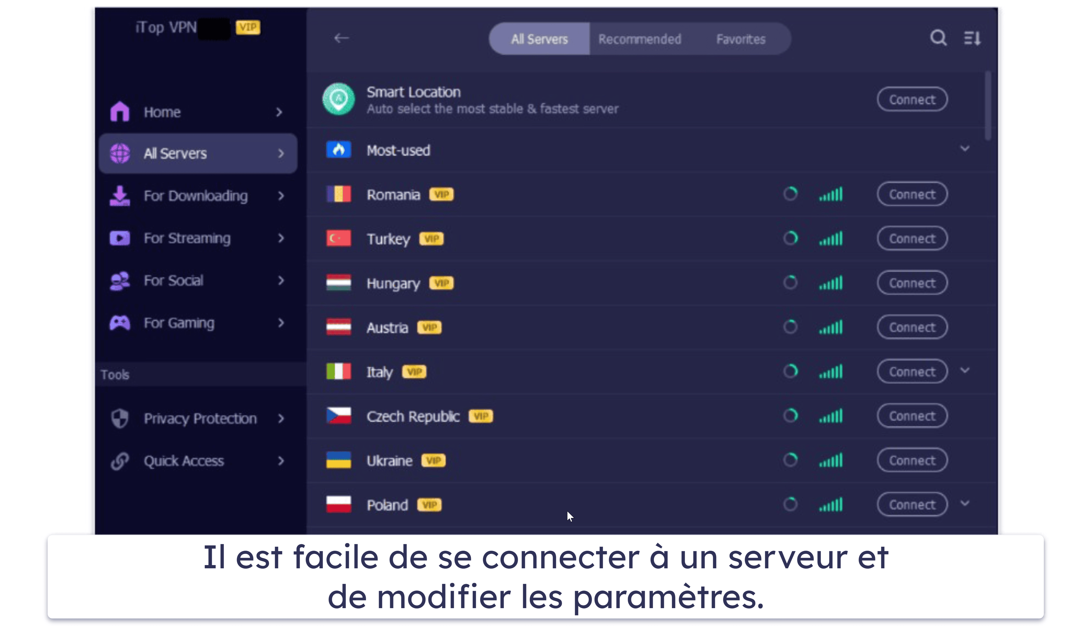 Facilité d’utilisation d’iTop VPN : applications pour mobiles et ordinateurs