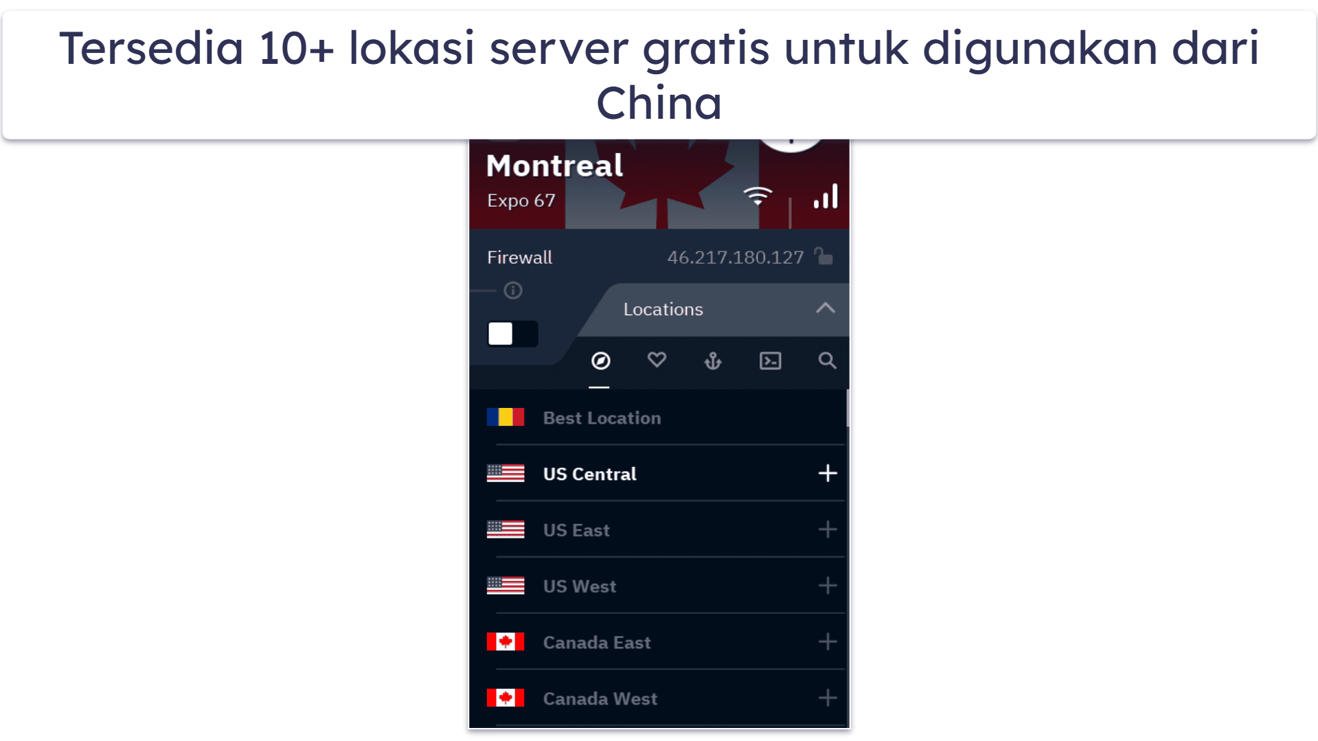🥉3. Windscribe: Pilihan Server Gratis yang Baik untuk China