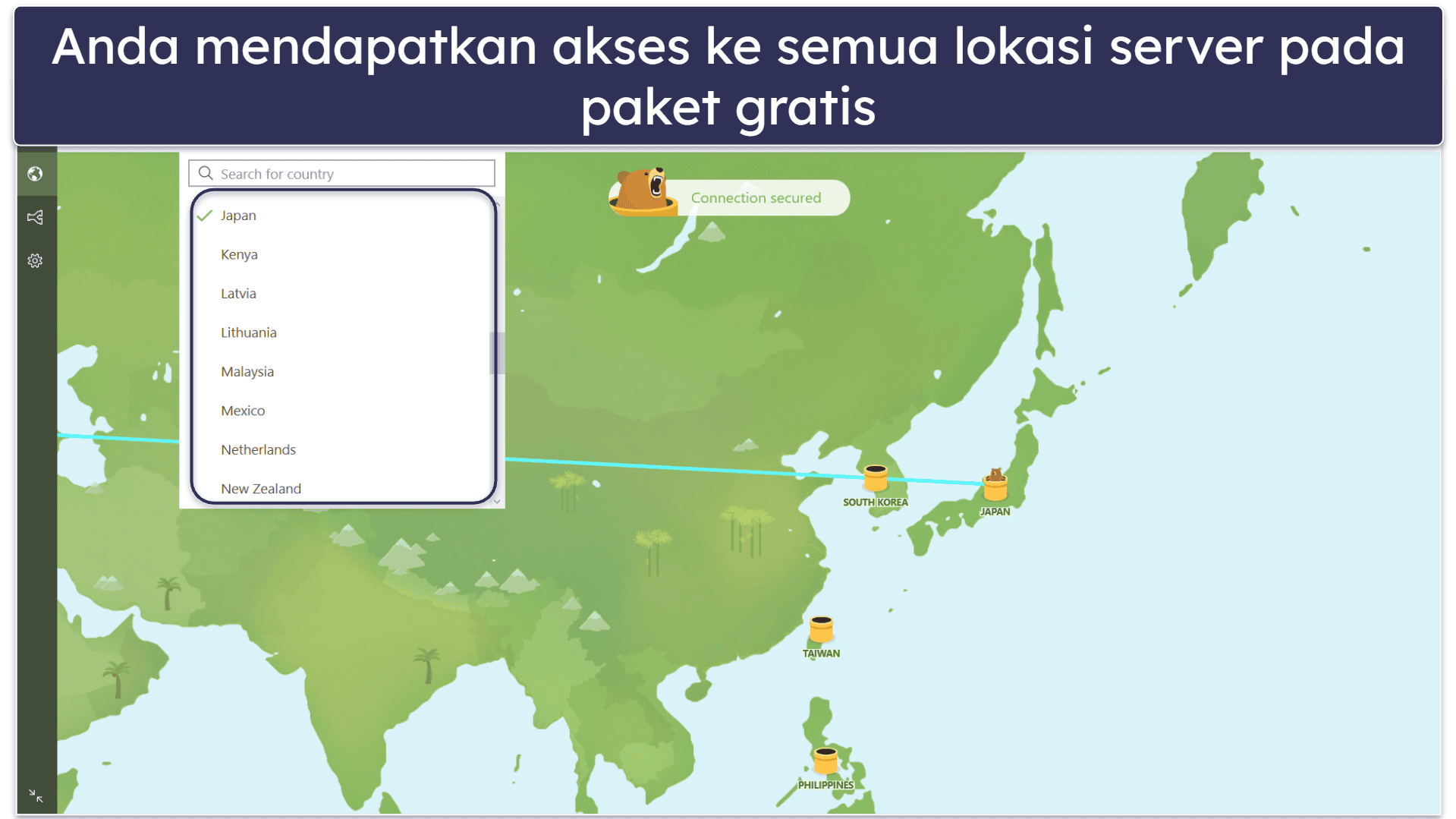 5. TunnelBear: VPN China yang Mudah Digunakan untuk Pemula
