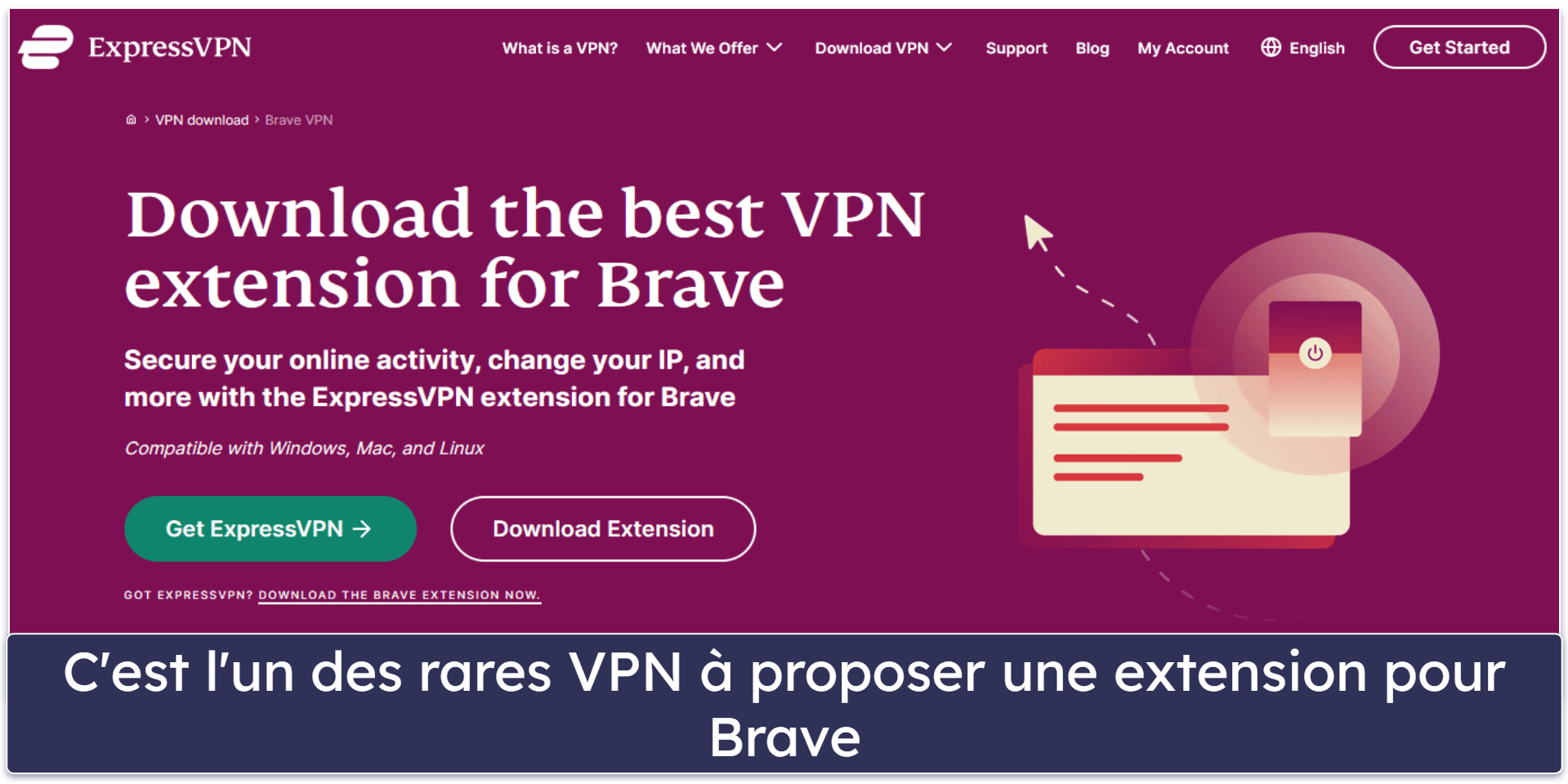 🥇1. ExpressVPN — Meilleur VPN pour le navigateur Brave