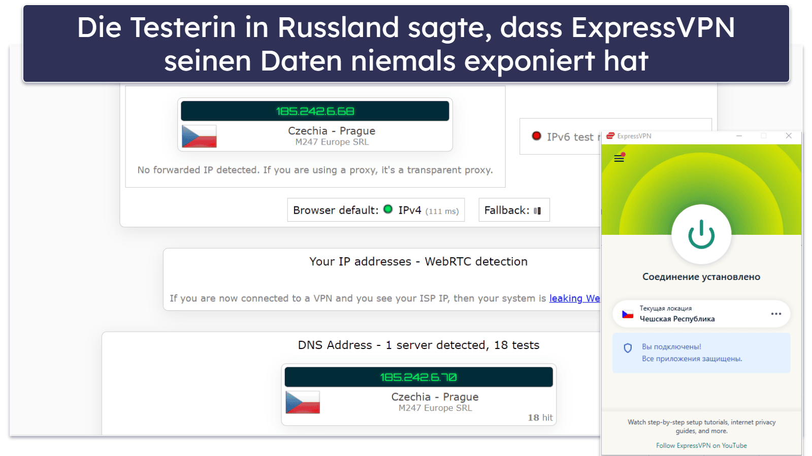 🥇1. ExpressVPN – beste VPN für Russland 2026