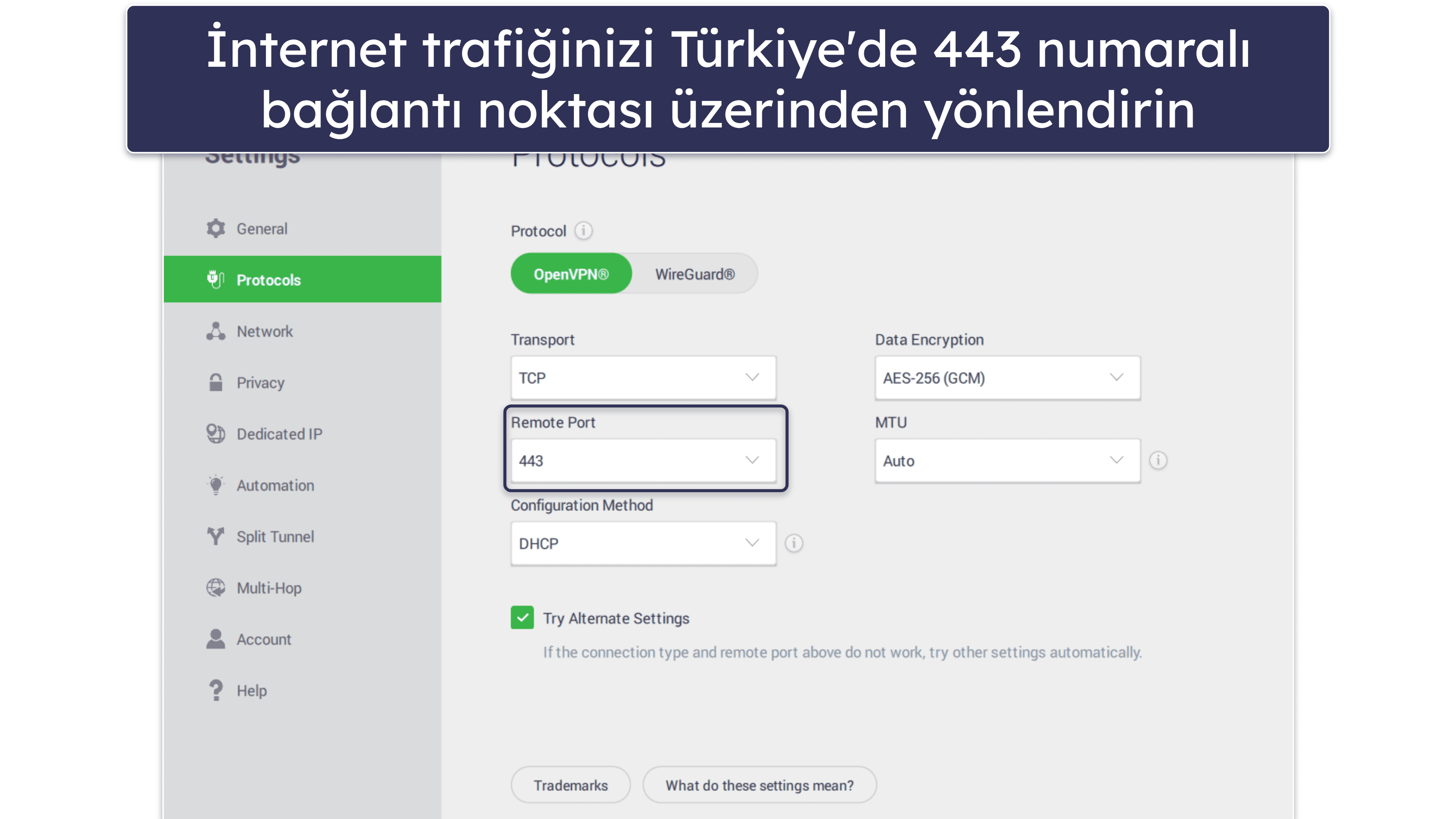 🥈2. Private Internet Access — Türkiye için Özelleştirilebilir VPN