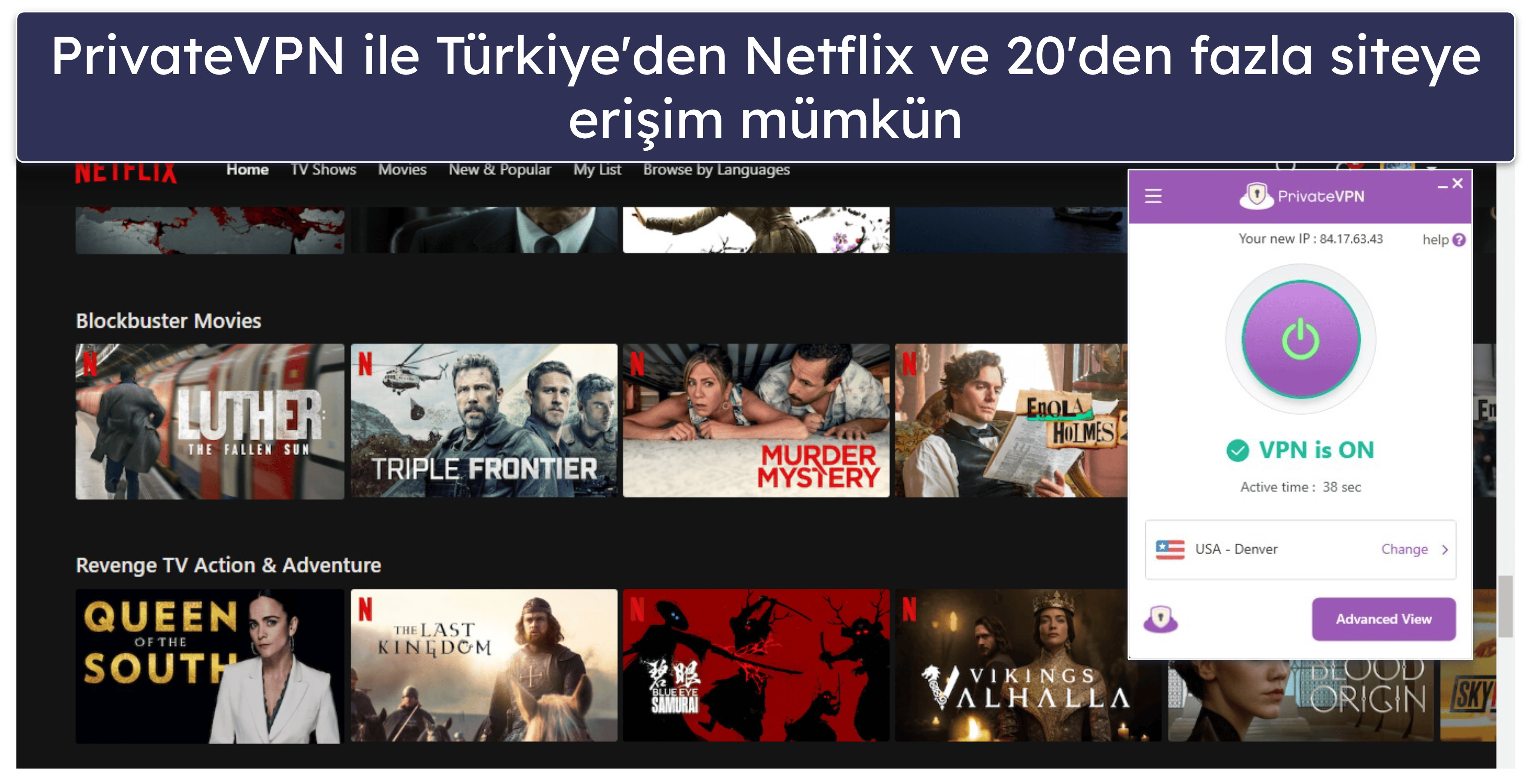 🥉3. PrivateVPN — Yeni Başlayanlar İçin Kullanımı Çok Kolay Türkiye VPN’i