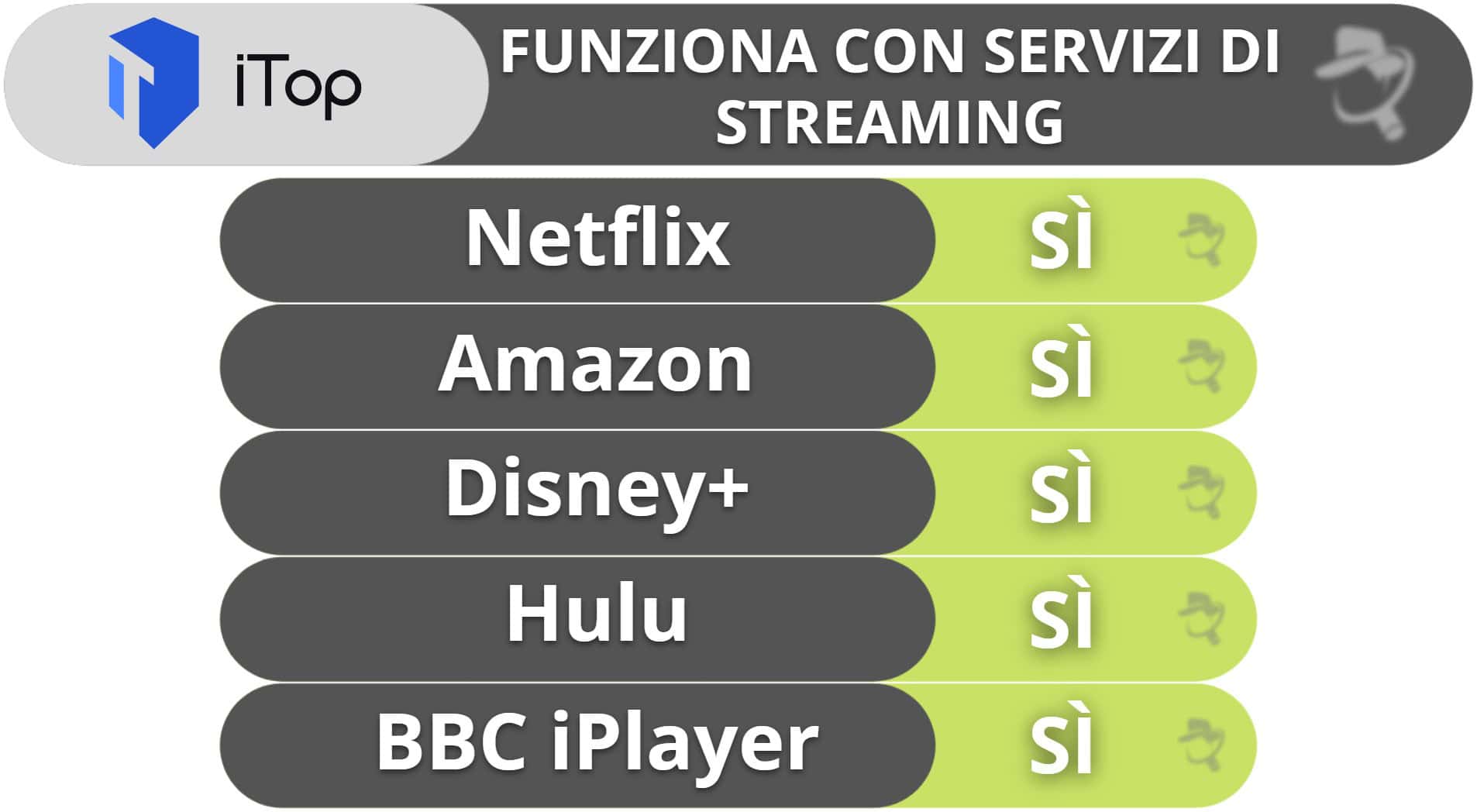 Streaming e torrenting con iTop VPN