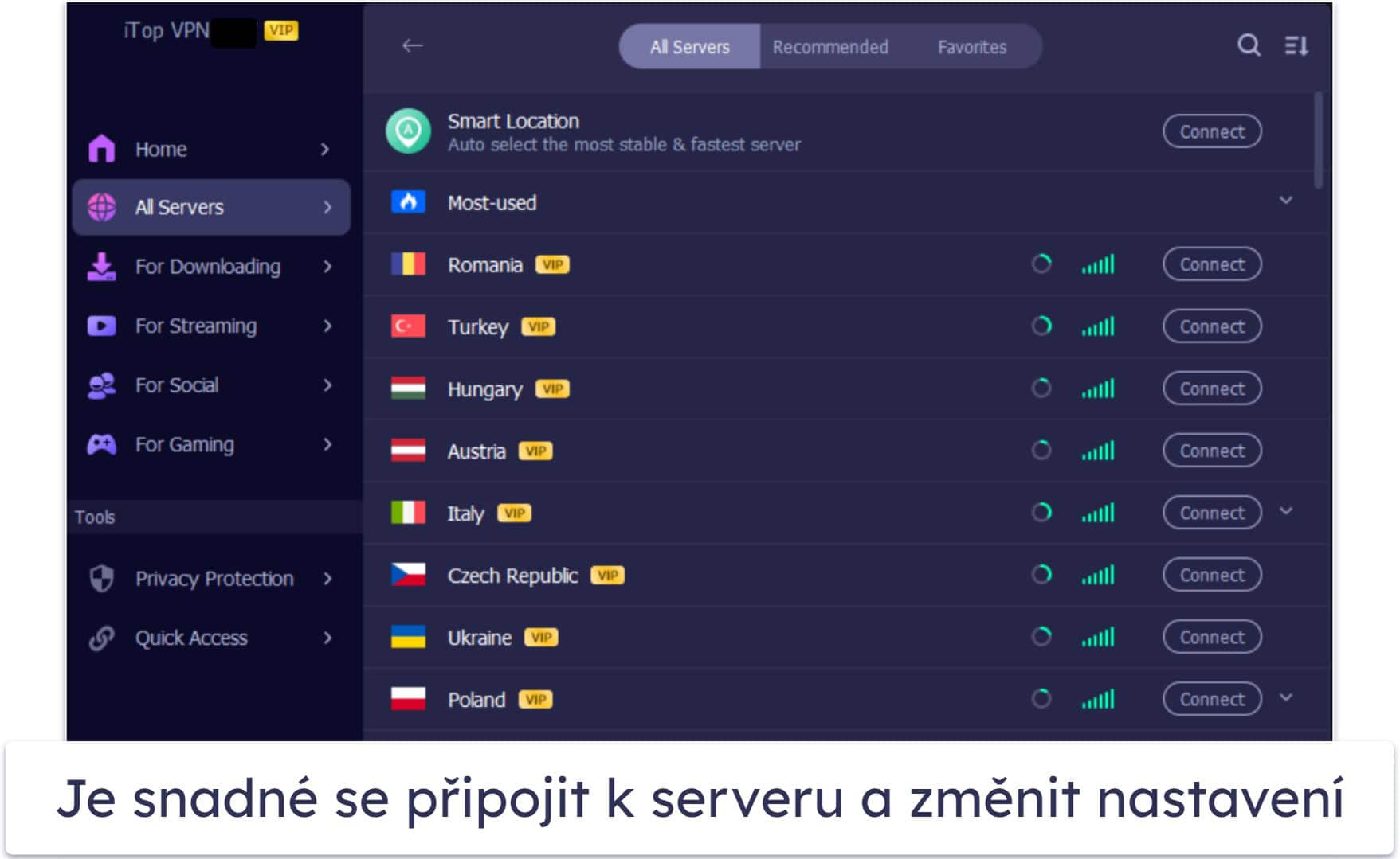 Používání iTop VPN: Mobilní a desktopové aplikace