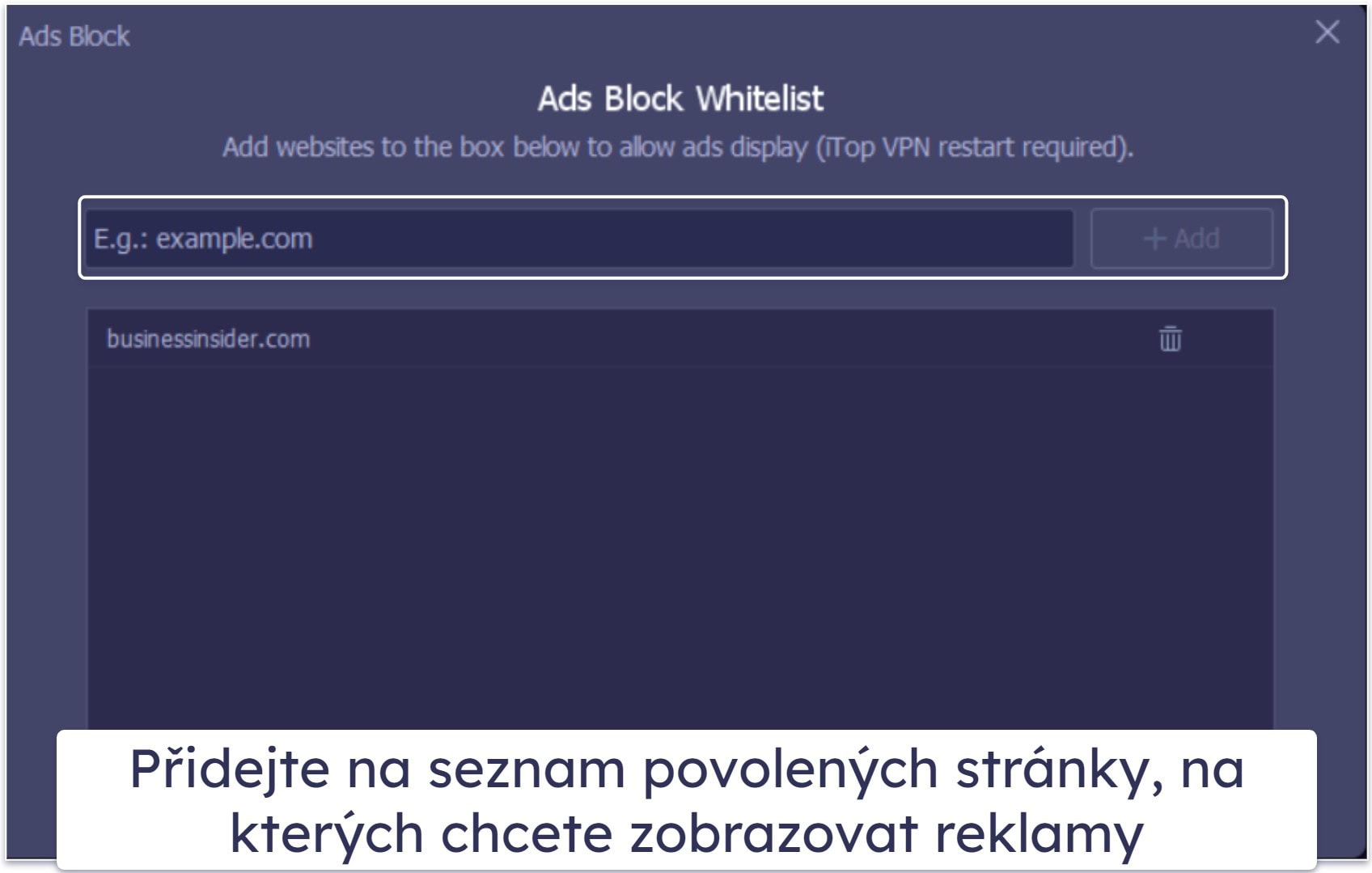 Funkce iTop VPN