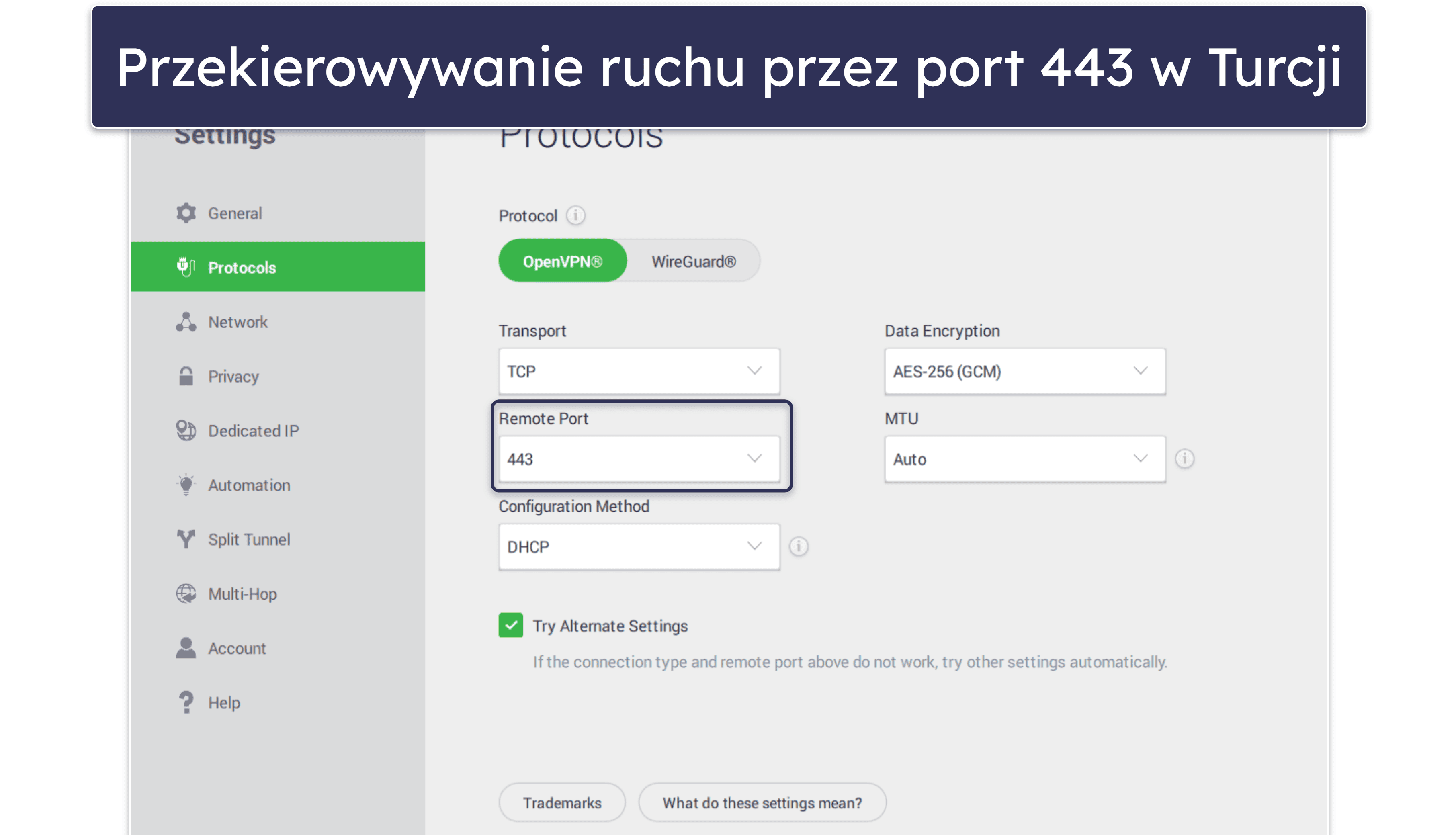 2. 🥈Private Internet Access – Konfigurowalny VPN dla Turcji