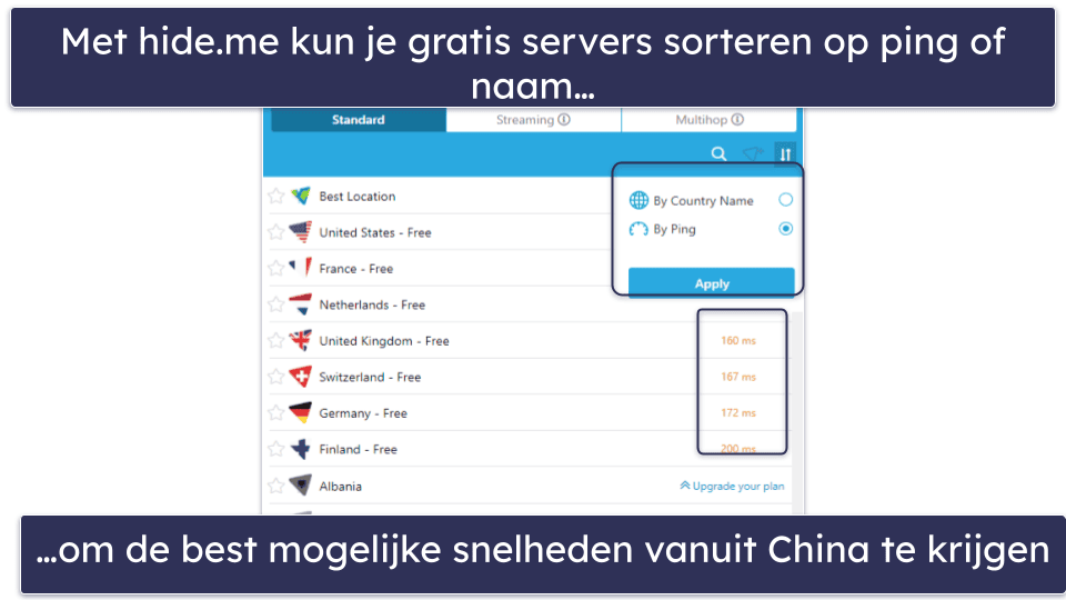 4. hide.me: goed voor het gebruik van dagelijkse apps in China