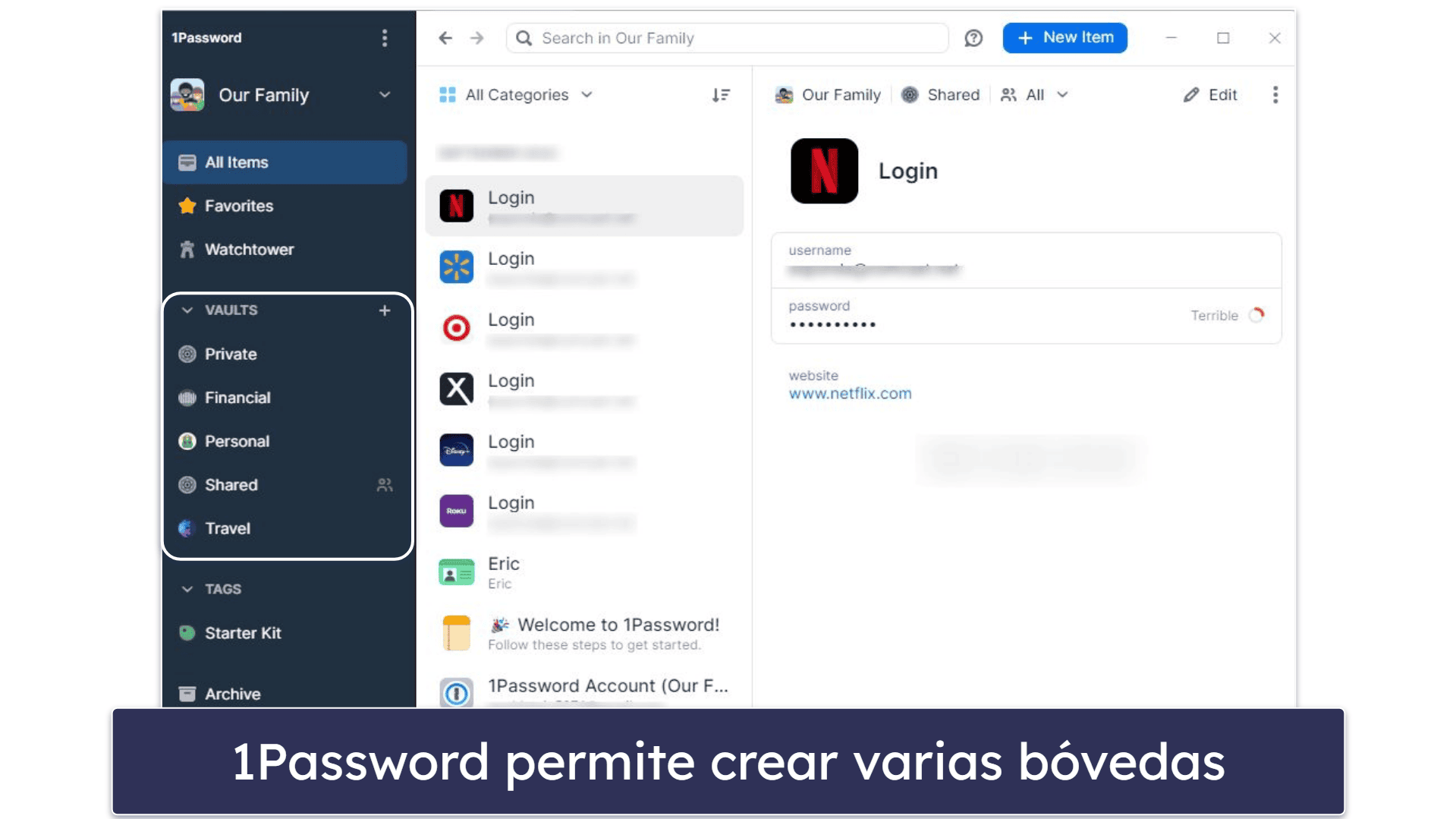 🥇1. 1Password: el mejor gestor de contraseñas para Opera en 2026