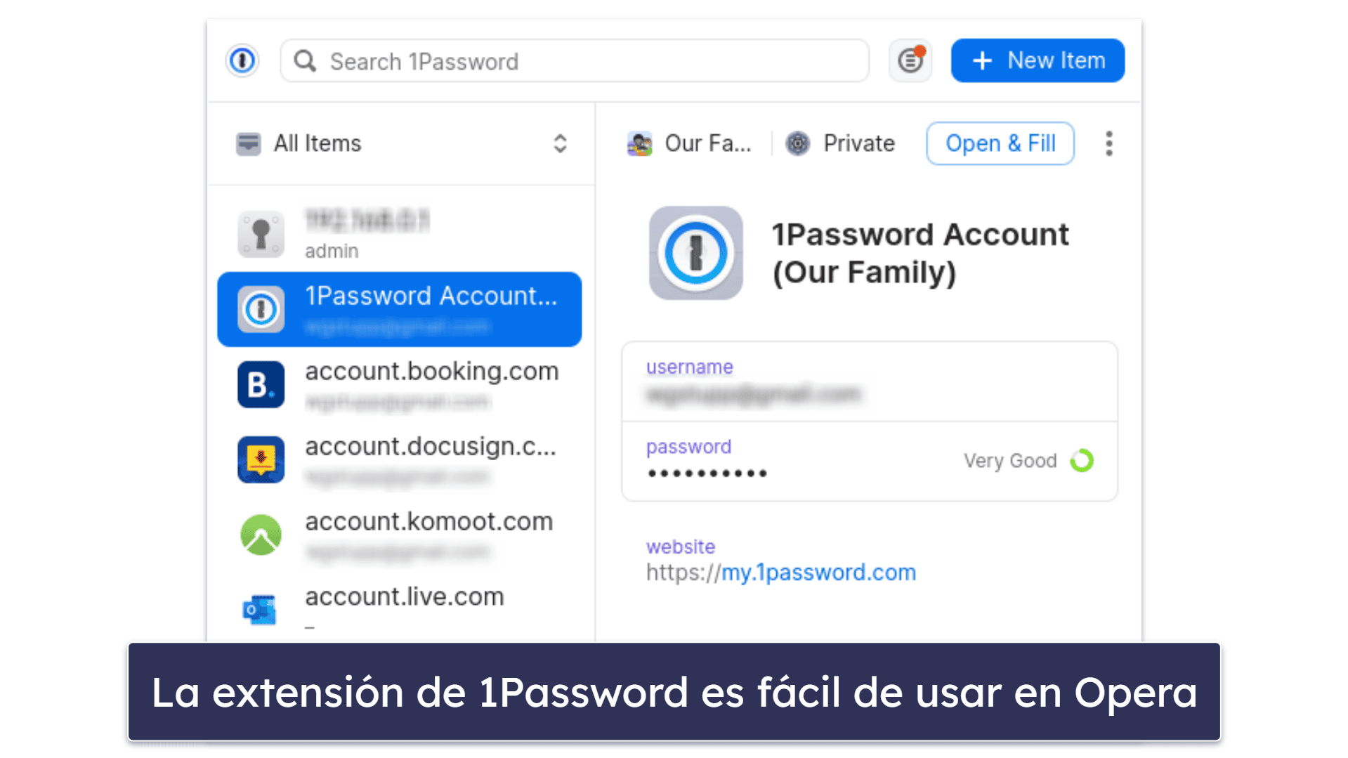 🥇1. 1Password: el mejor gestor de contraseñas para Opera en 2026