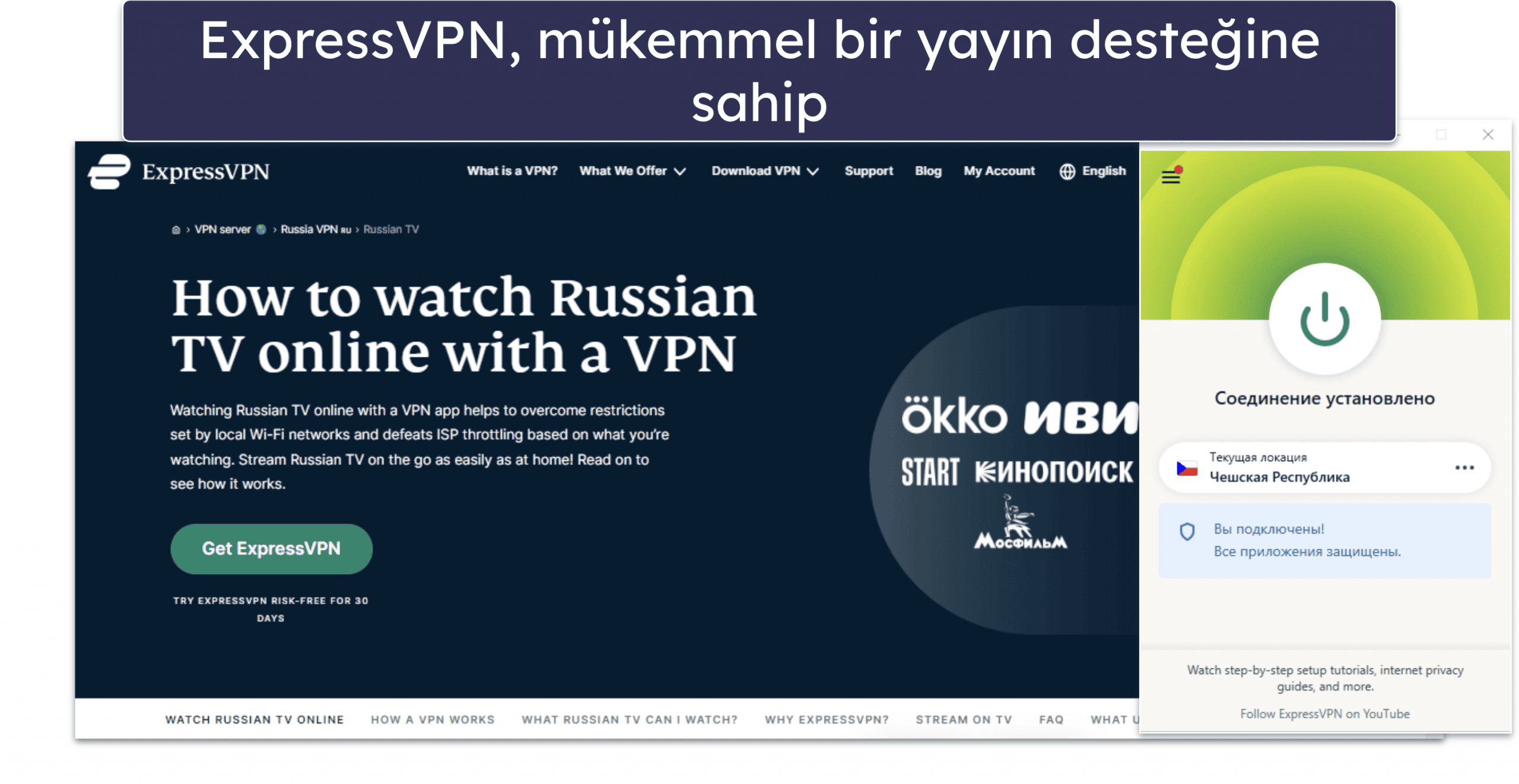 🥇1. ExpressVPN: 2026 Yılının Rusya İçin Genel Olarak En İyi VPN’si