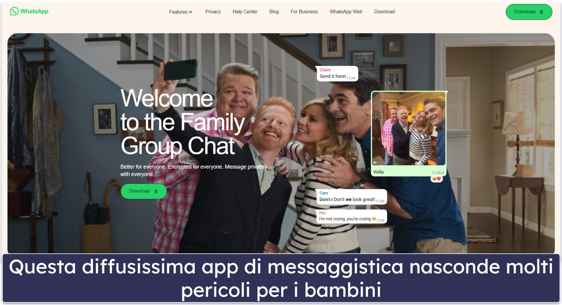 WhatsApp è sicuro per i bambini