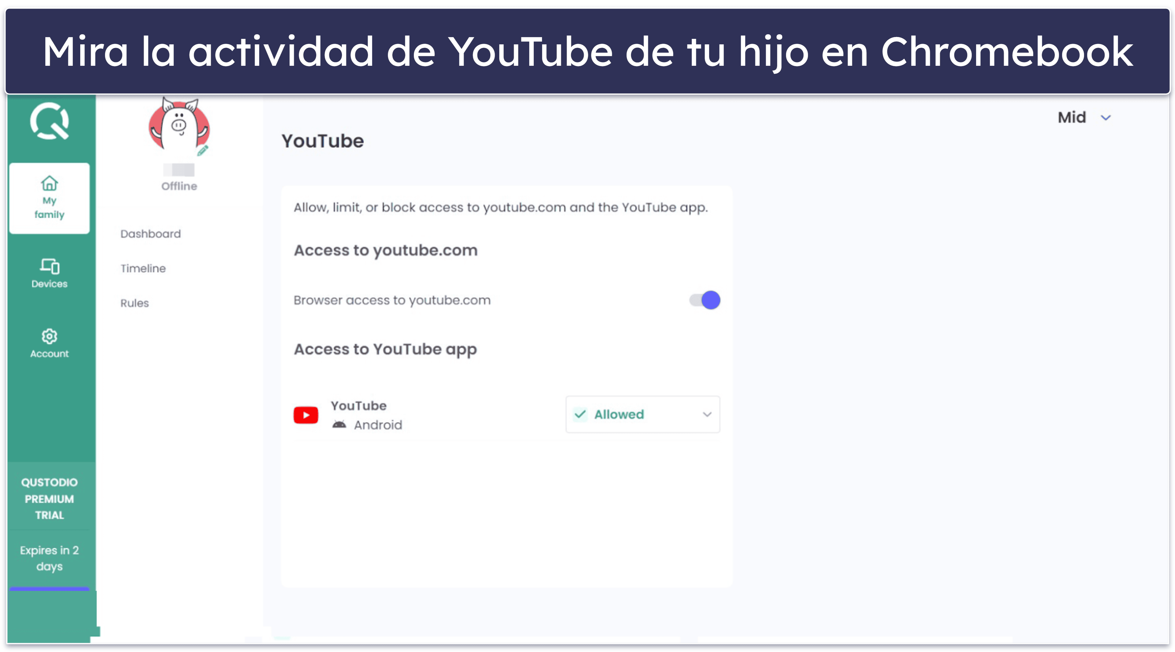 🥇 1. Qustodio — el mejor control parental en Chromebook