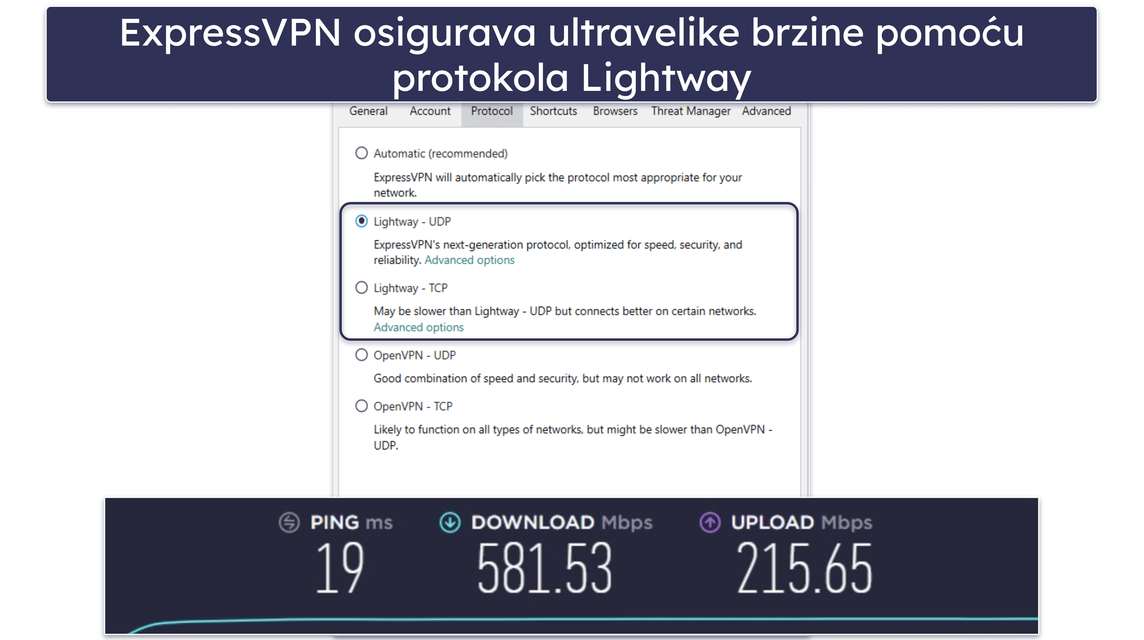 🥇1. ExpressVPN – sveukupno najbolji VPN u 2026.