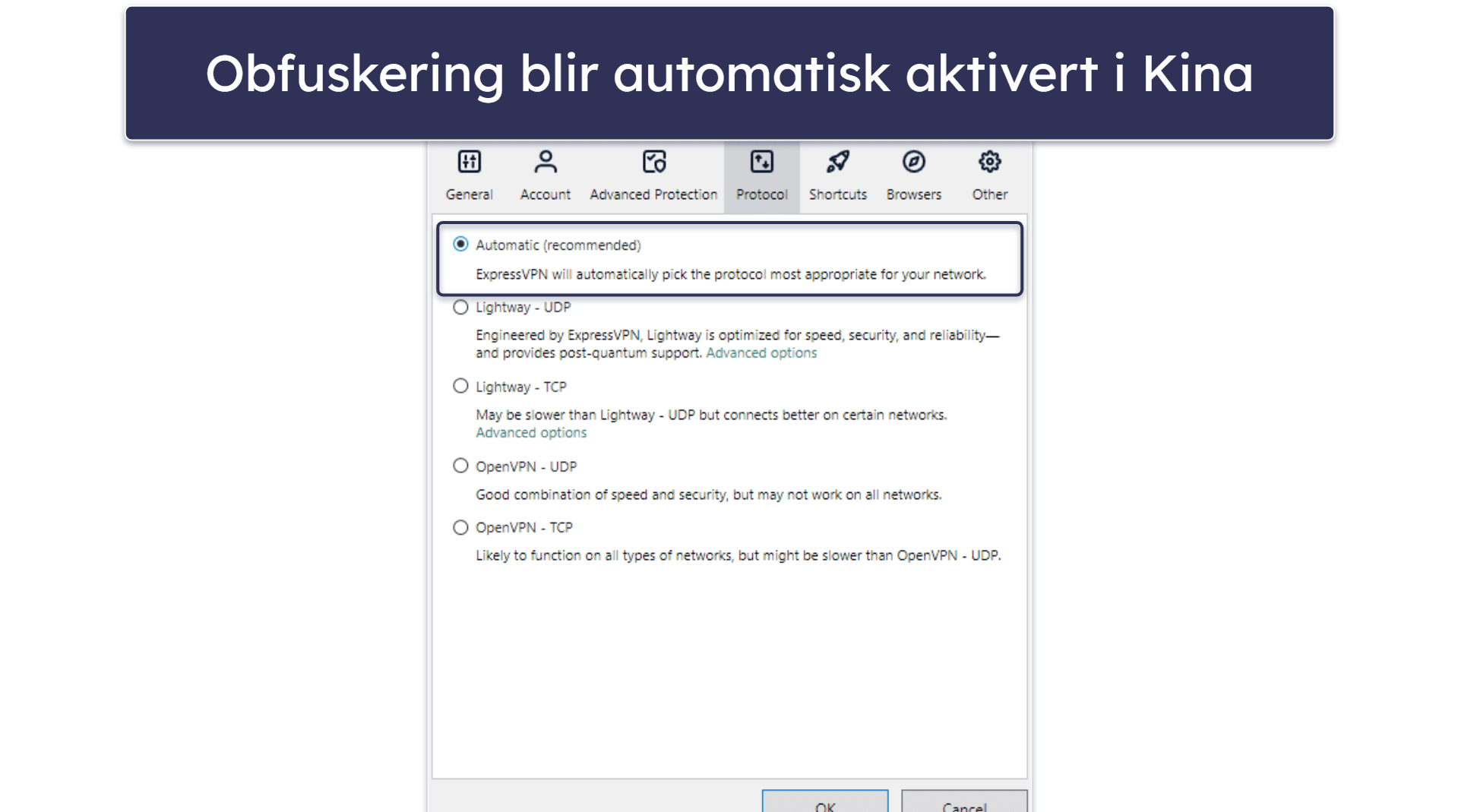 🥇 1. ExpressVPN – best hastighet, sikkerhet og pålitelighet for bruk i Kina