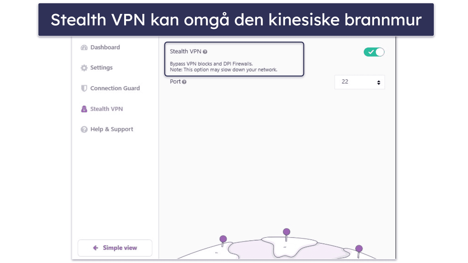 🥉 3. PrivateVPN – enkelt grensesnitt med bra obfuskering