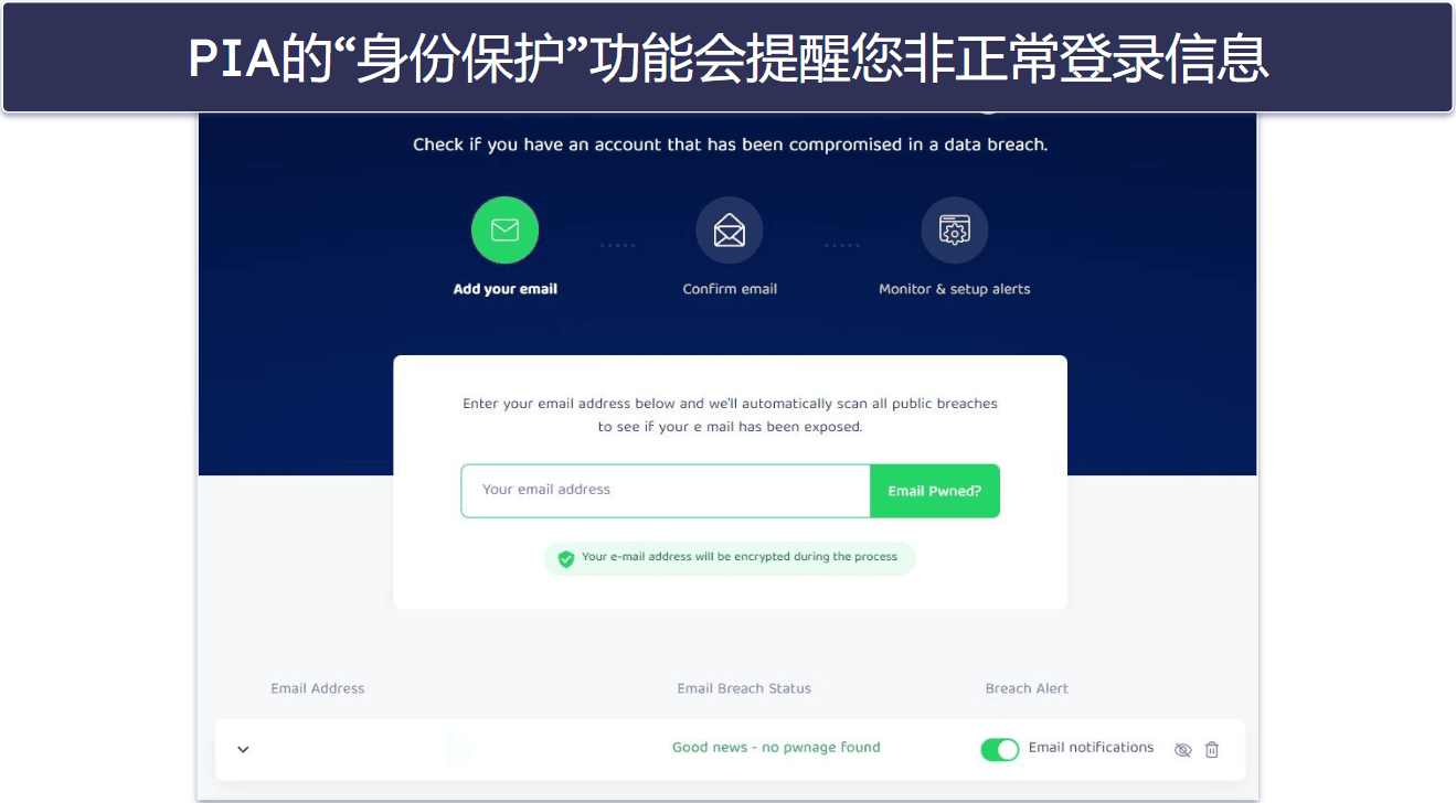 🥈 2. Private Internet Access — 高安全性的学校VPN,附带很棒的浏览器插件