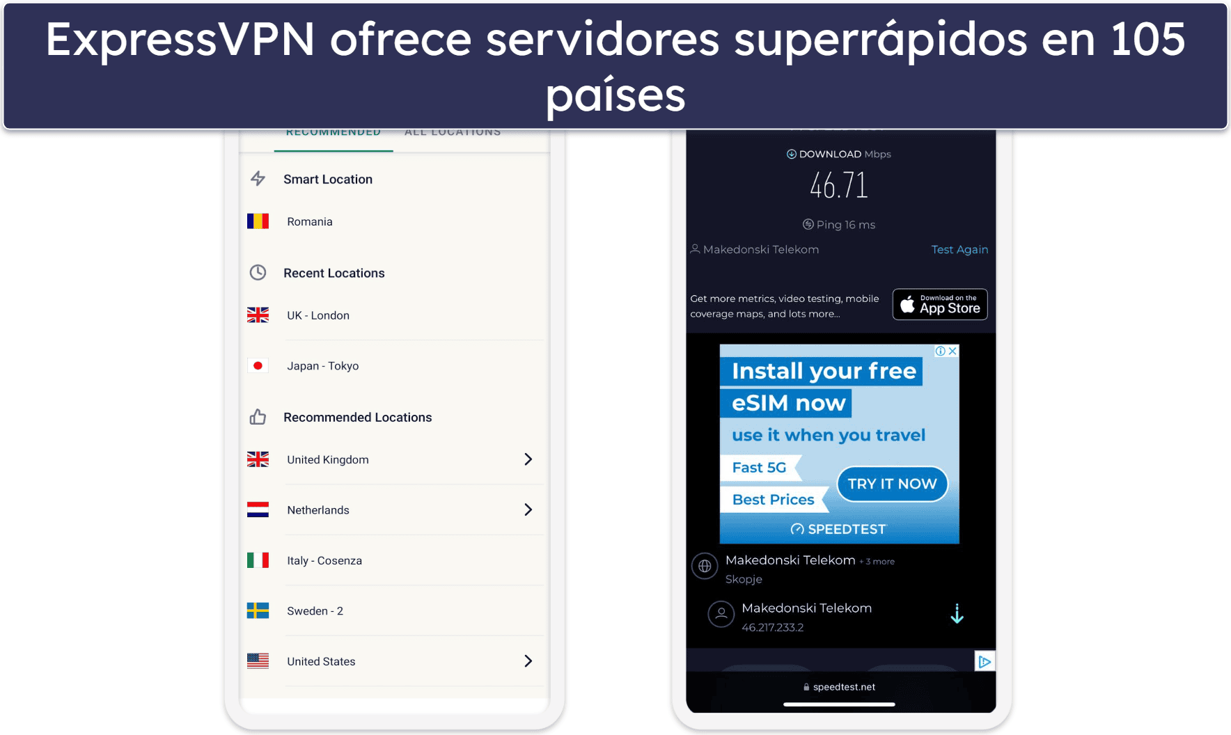 🥇1. ExpressVPN: la mejor VPN para iOS en 2026