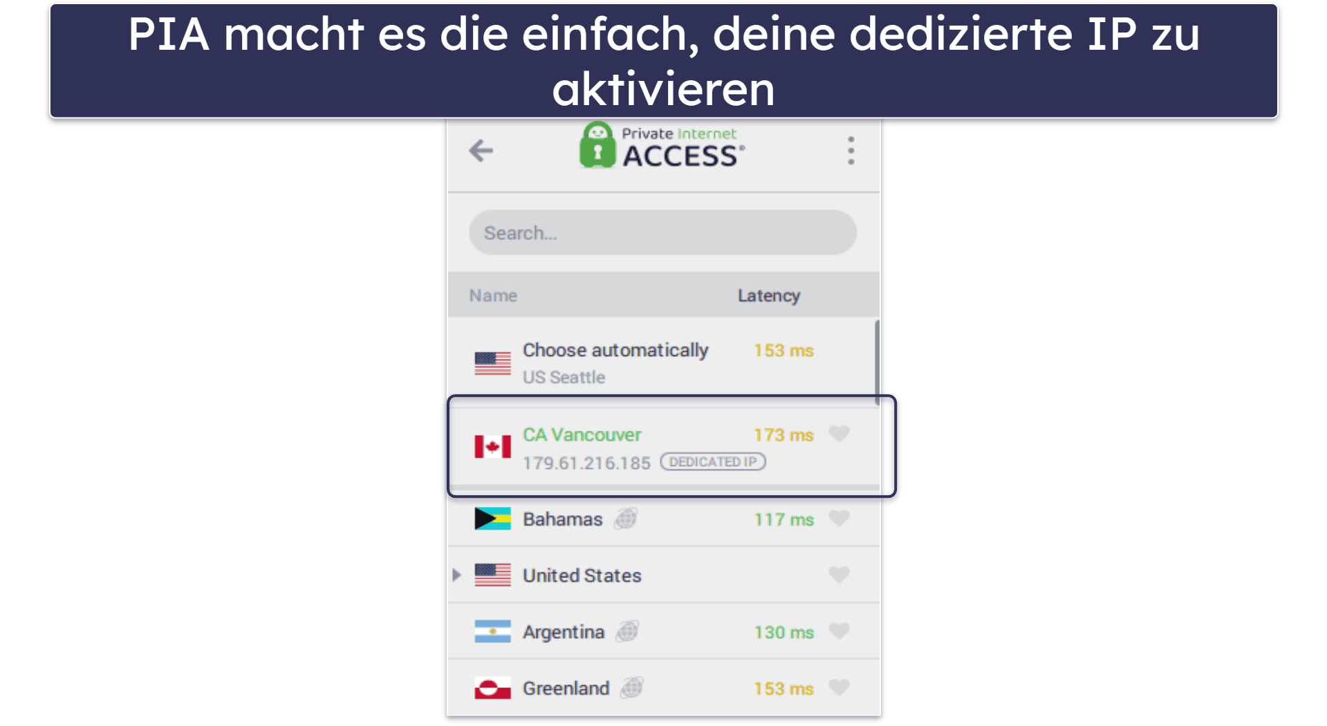 5. Private Internet Access — Intuitives &amp; datenschutzorientiertes VPN mit dedizierten IPs