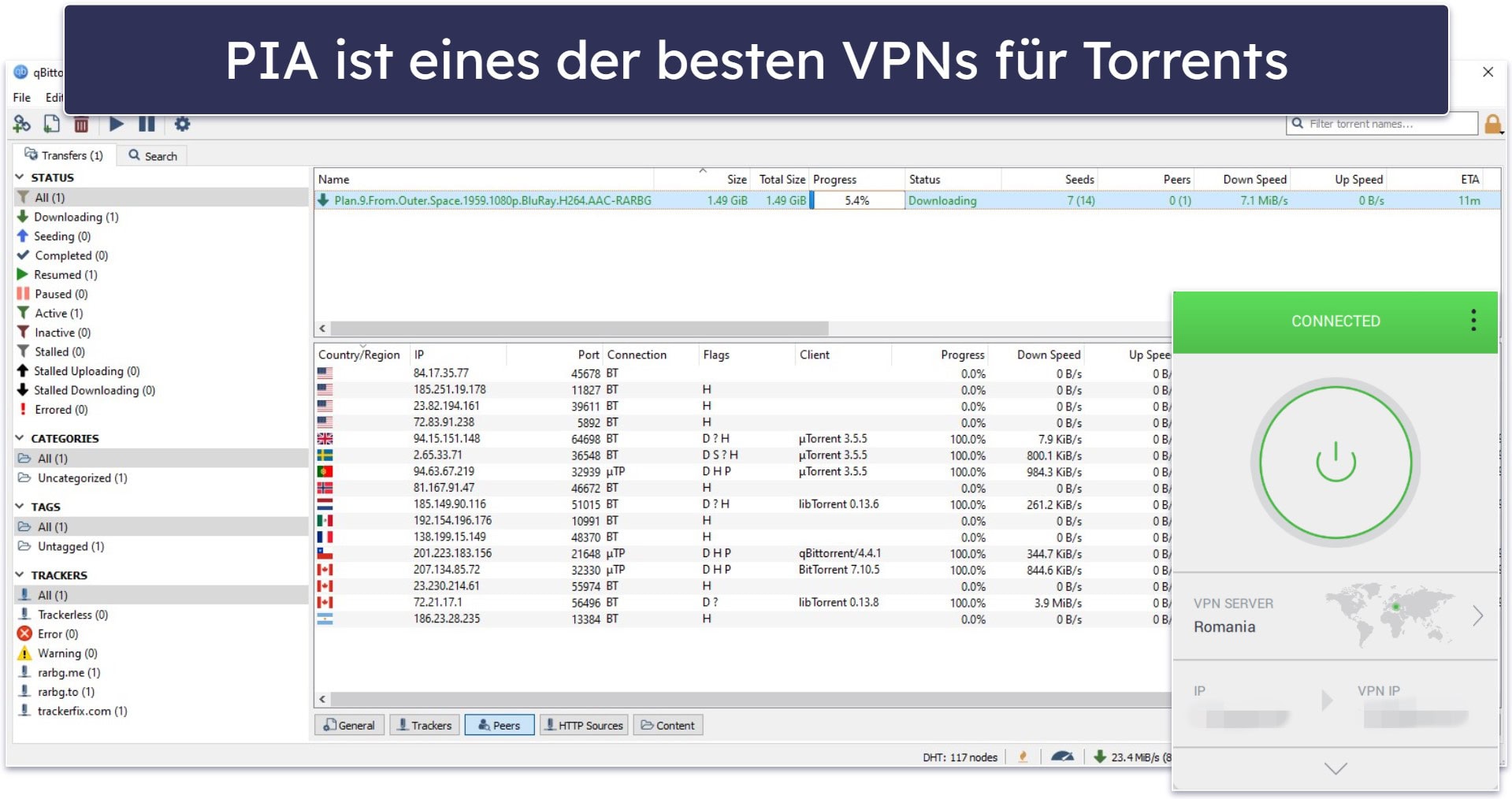 🥈2. Private Internet Access – sehr gut für Torrents in Argentinien